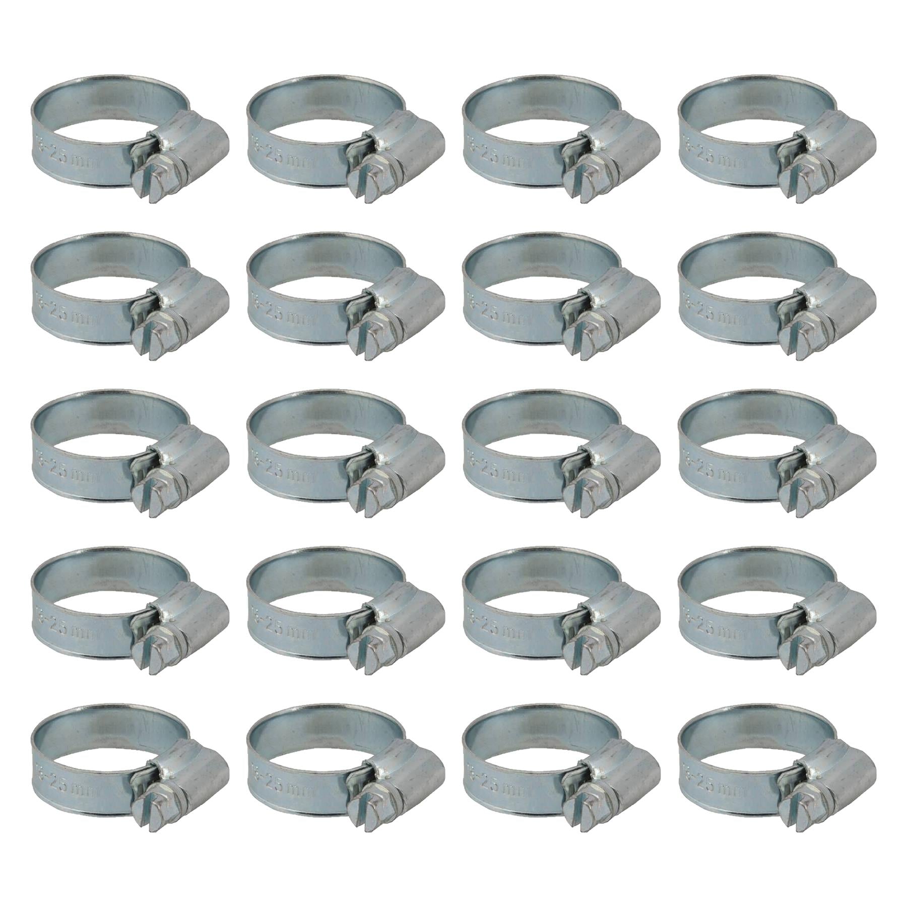 20 x Hose Clips Genuine Worm Drive Fuel Hose Clamps Clips 18 - 25mm