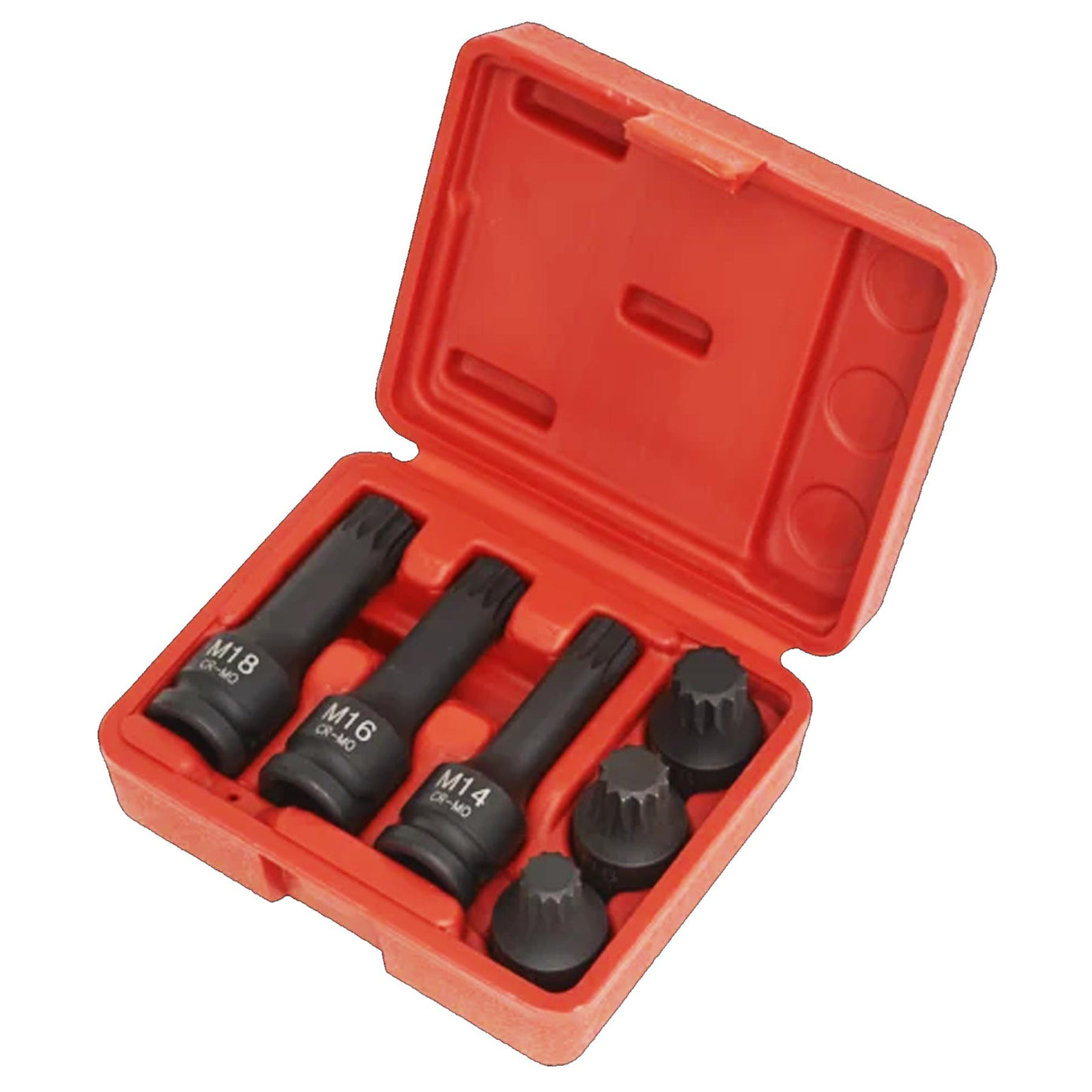 Sealey Impact Spline Socket Bit Set 6pc 1/2"Sq Drive