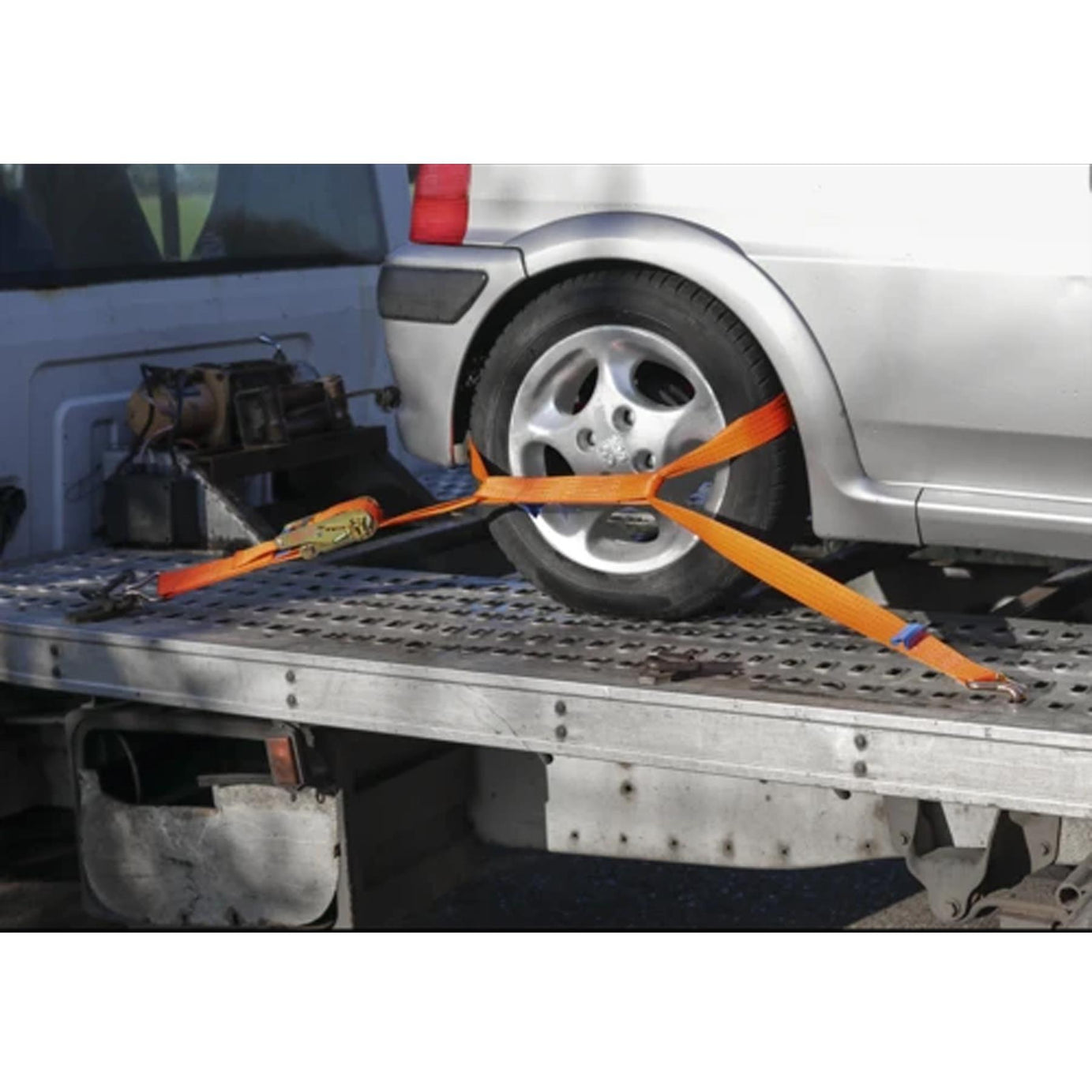 Sealey Car Transporter Ratchet Tie Down 50mm x 3m Alloy Wheel - Single 5000kg Breaking Strength