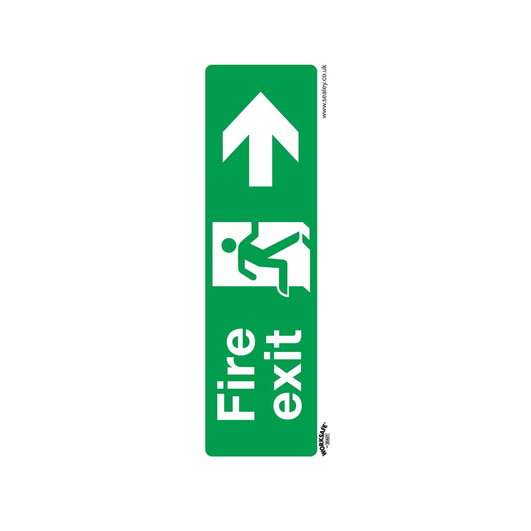 Sealey Safety Sign - Fire Exit (Right) - Self-Adh. Vinyl - Pk of 10