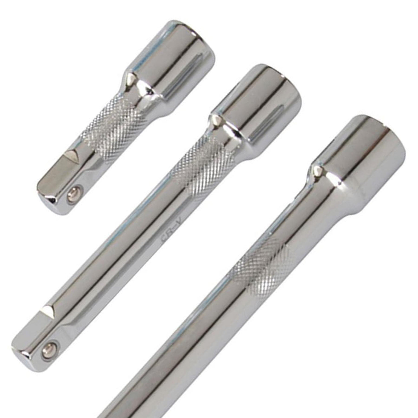 3Pce Extension Bar Set 1/2" Hardened Tempered Chrome-Plated And Polished