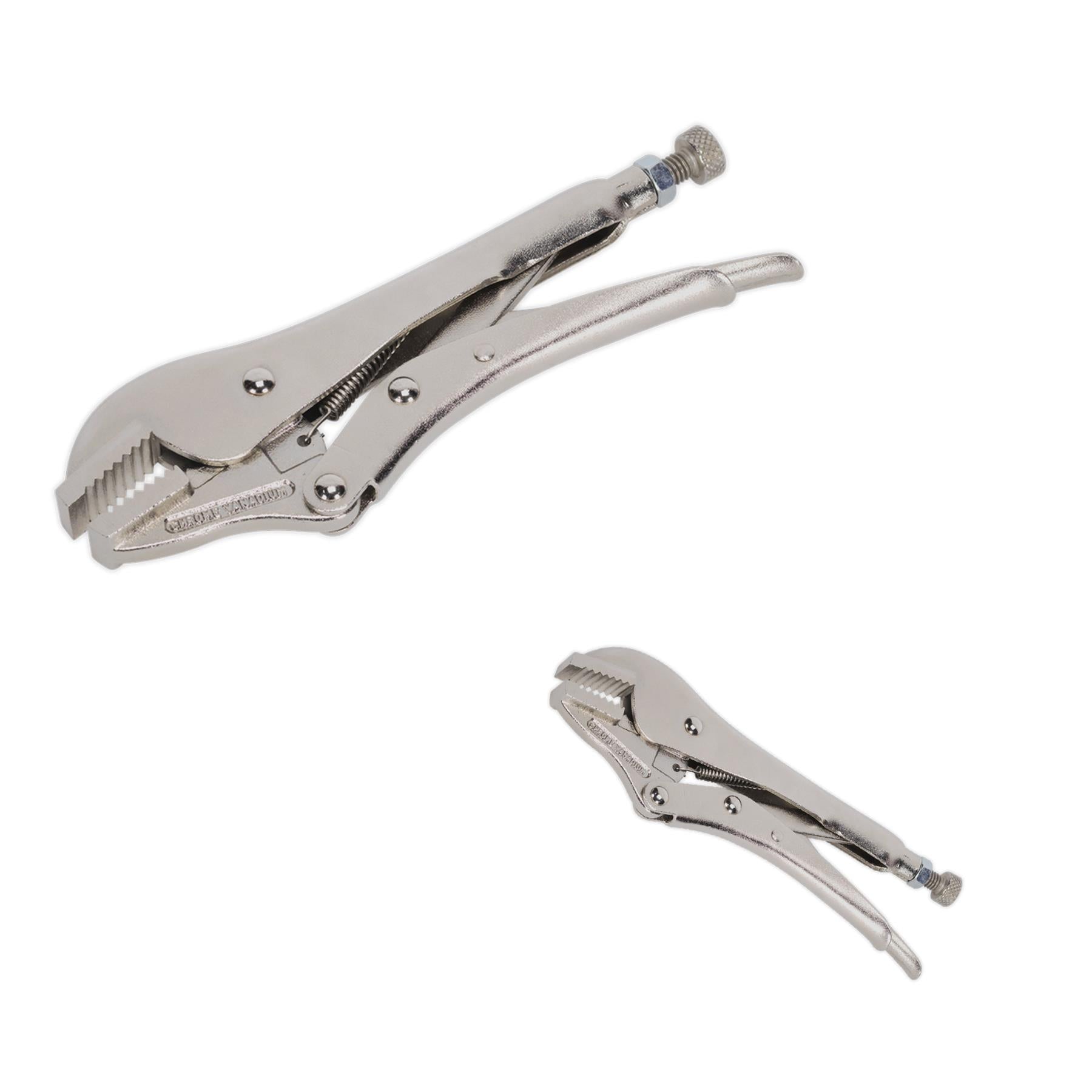 Sealey Locking Pliers Straight Jaws 185mm 0-30mm Capacity