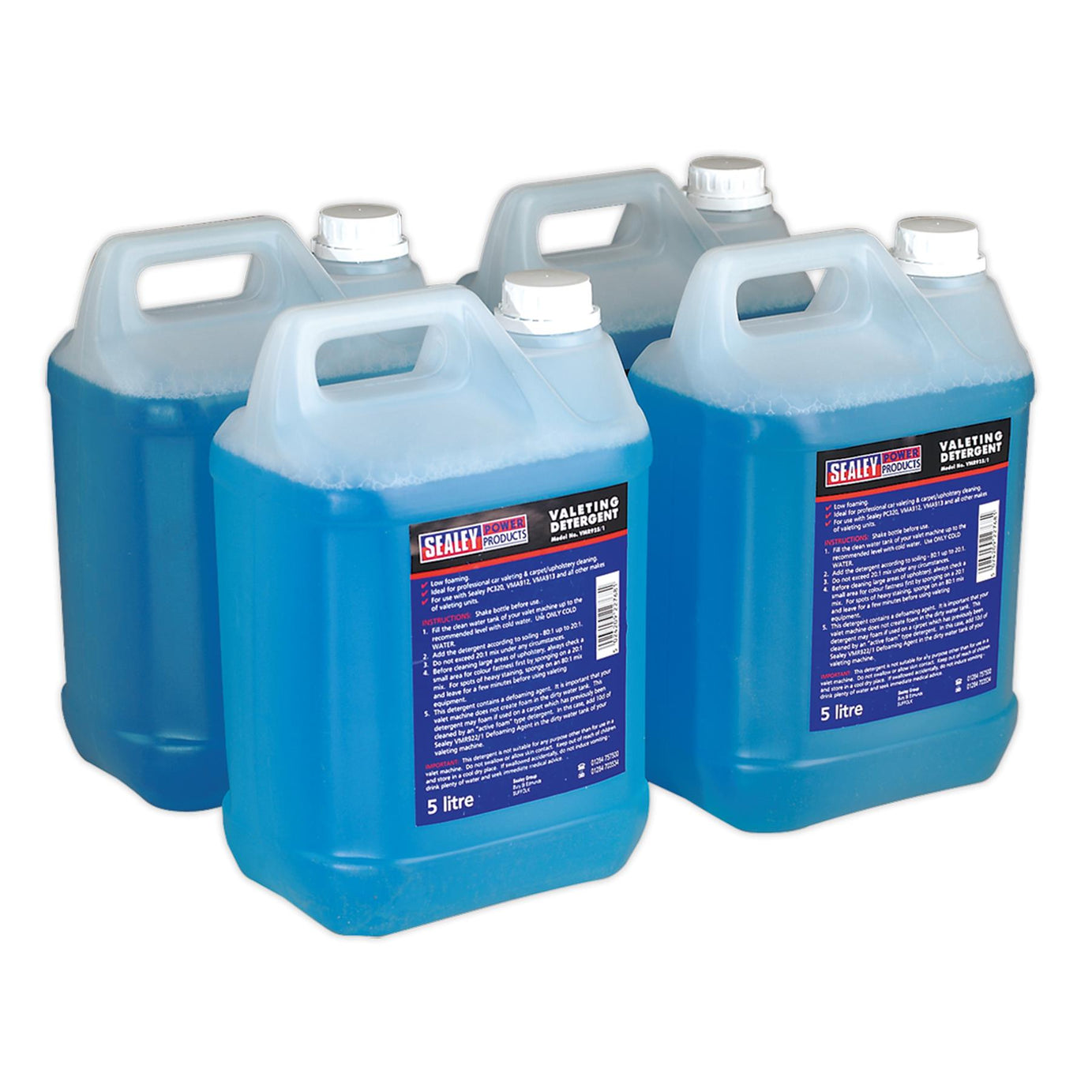 Sealey Carpet/Upholstery Detergent 5L Pack of 4 VMR925