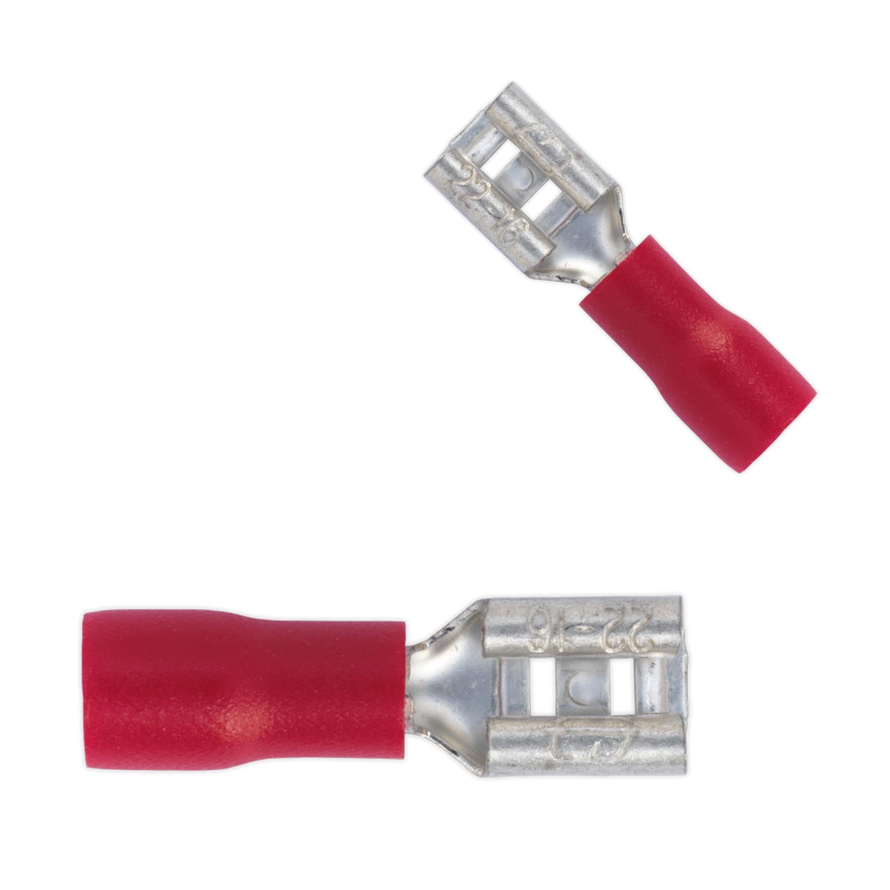 Sealey Push-On Terminal 4.8mm Female Red Pack of 100
