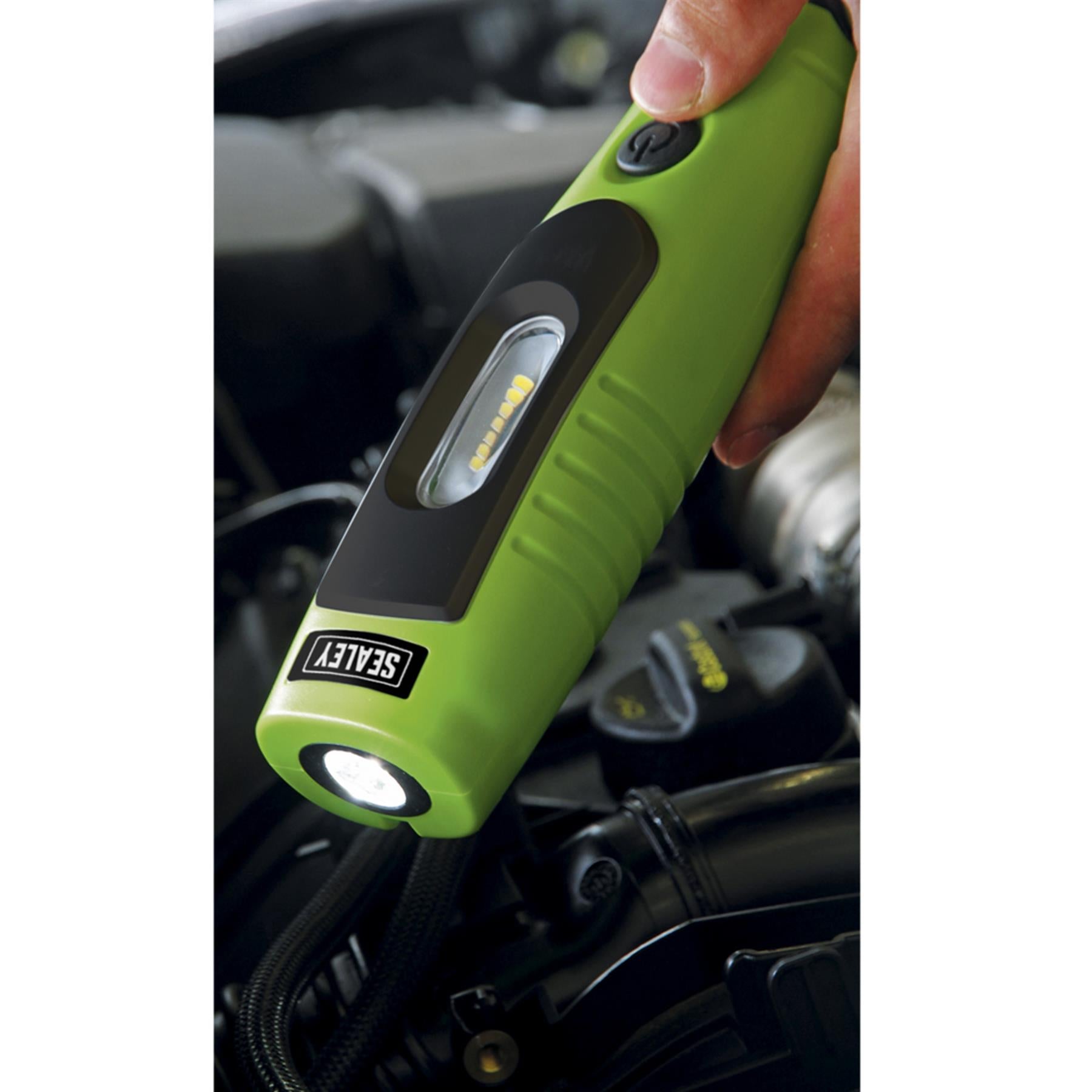 Sealey R/Charge 360 Insp Light 7 SMD & 3W SMD LED Green Li-ion