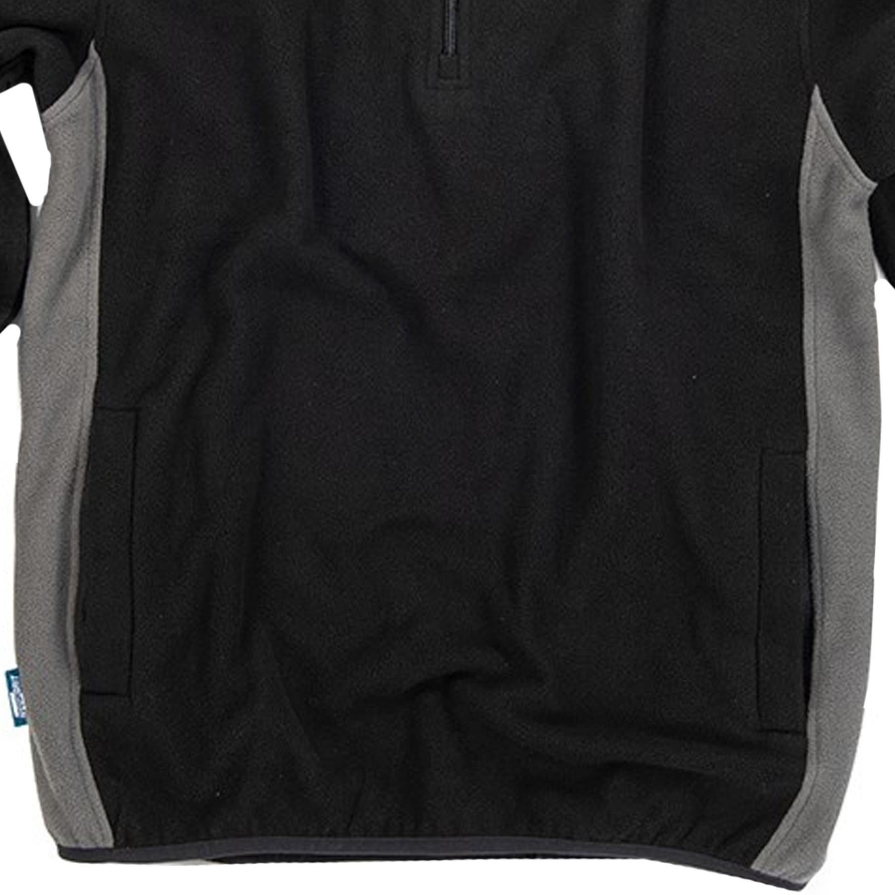 Tough Grit 2-Tone 1/4 Zip Classic Fleece Work Worker Warm Black/Charcoal XL