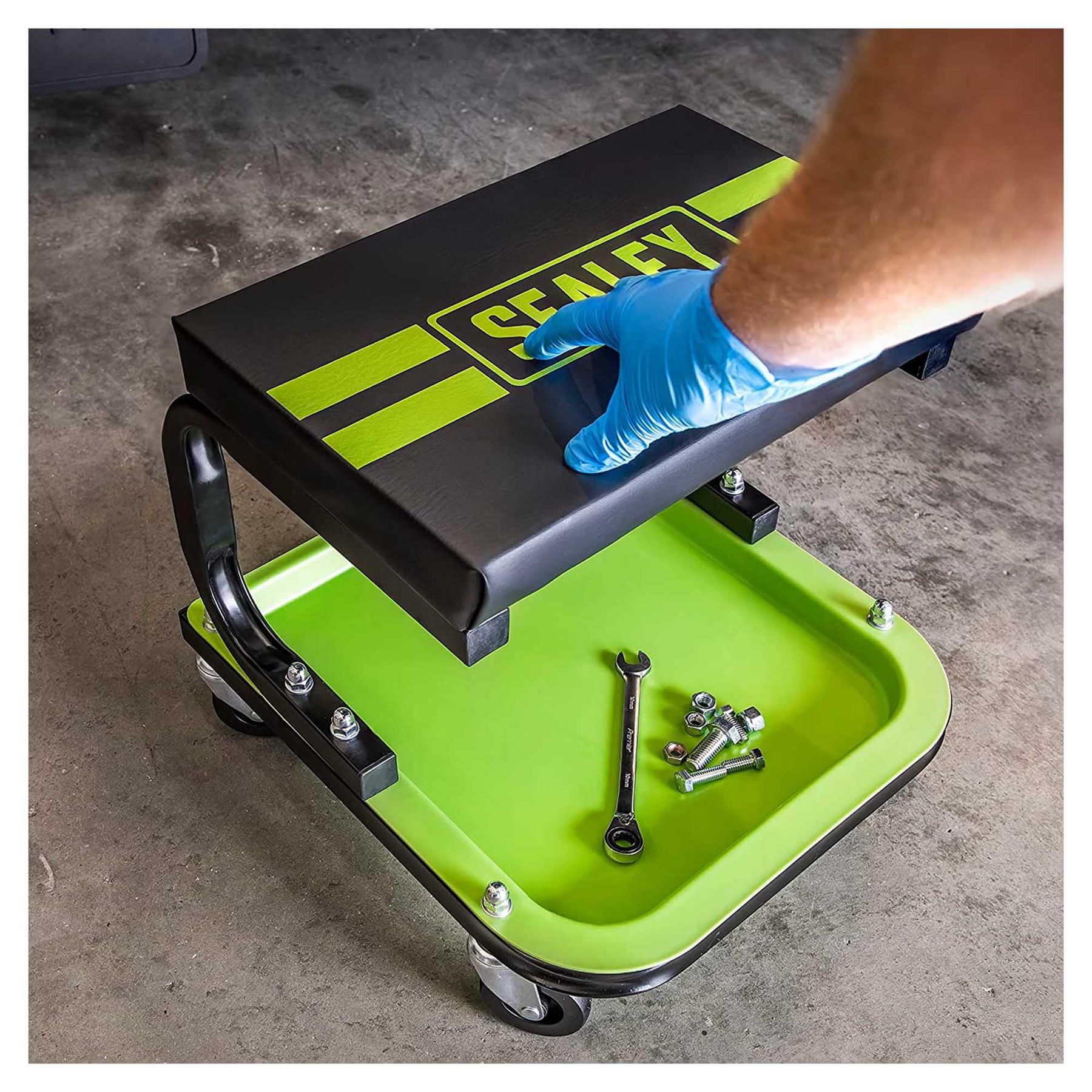 Sealey Mechanic's Utility Seat Deluxe - Hi-Vis Green