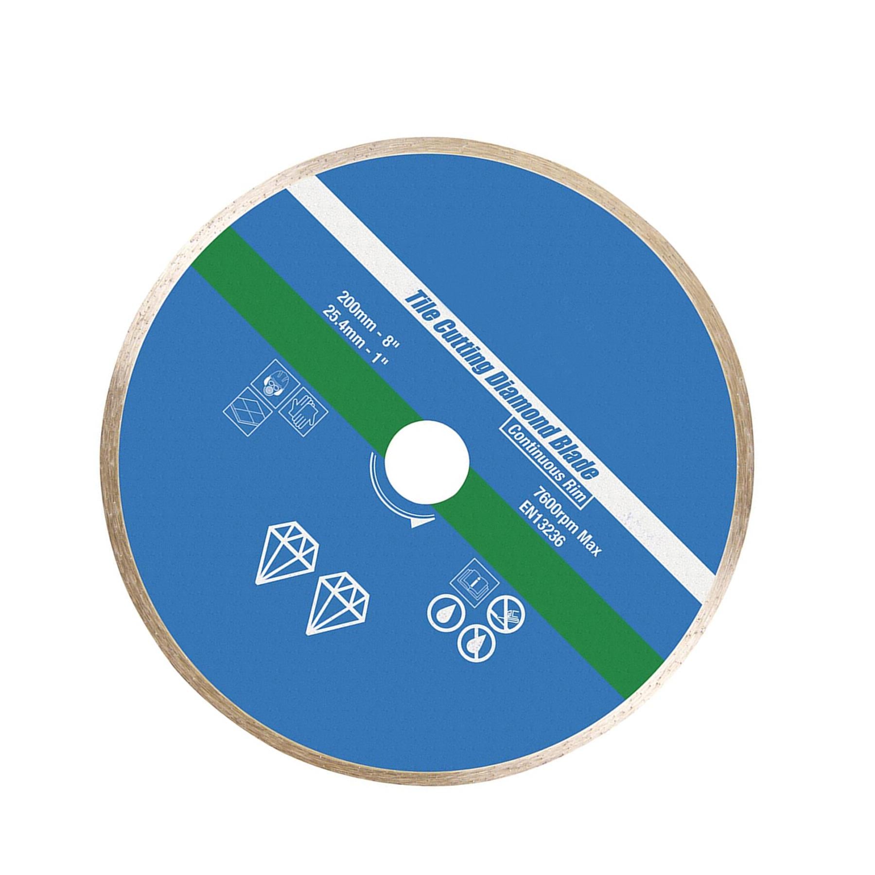 Continous Rim Tile Ceramic Cutting Diamond Blade 200 x 25.4mm Wet Or Dry Use Saw Blade