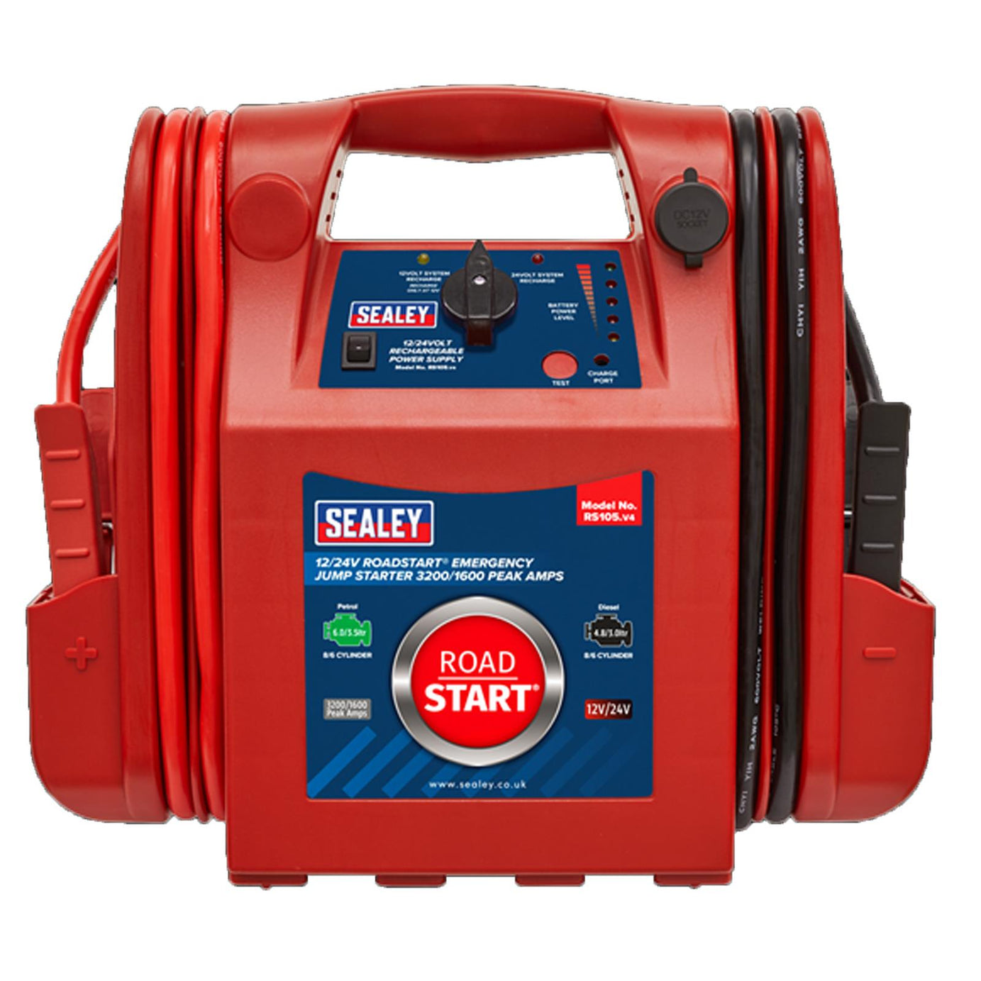 Sealey RS105 RoadStart Emergency Power Pack 12/24V 3200/1600 Peak Amps