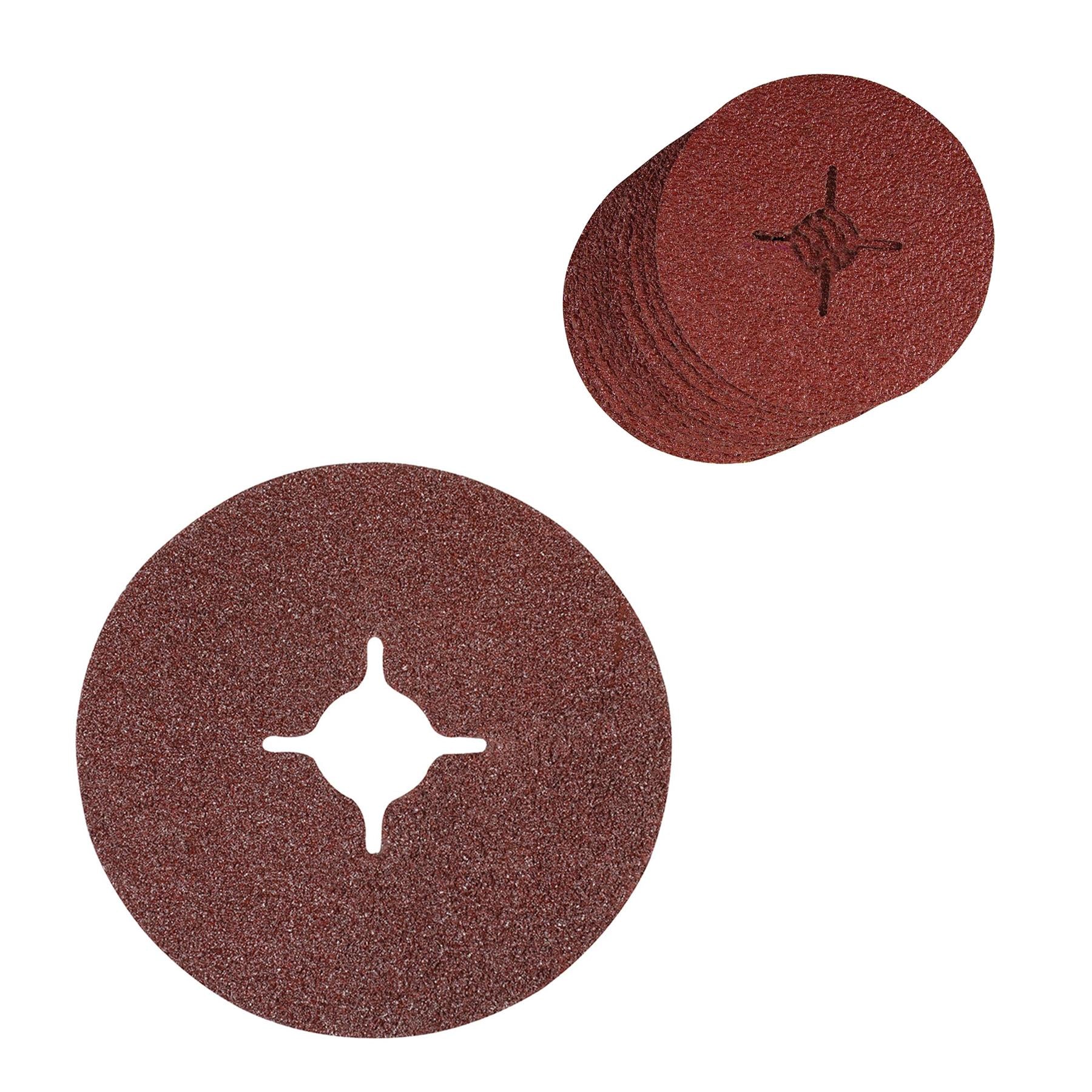Fibre Sanding Sanding Discs 115 X 22.23mm Grit 60 10Pk Aluminium Oxide Resin