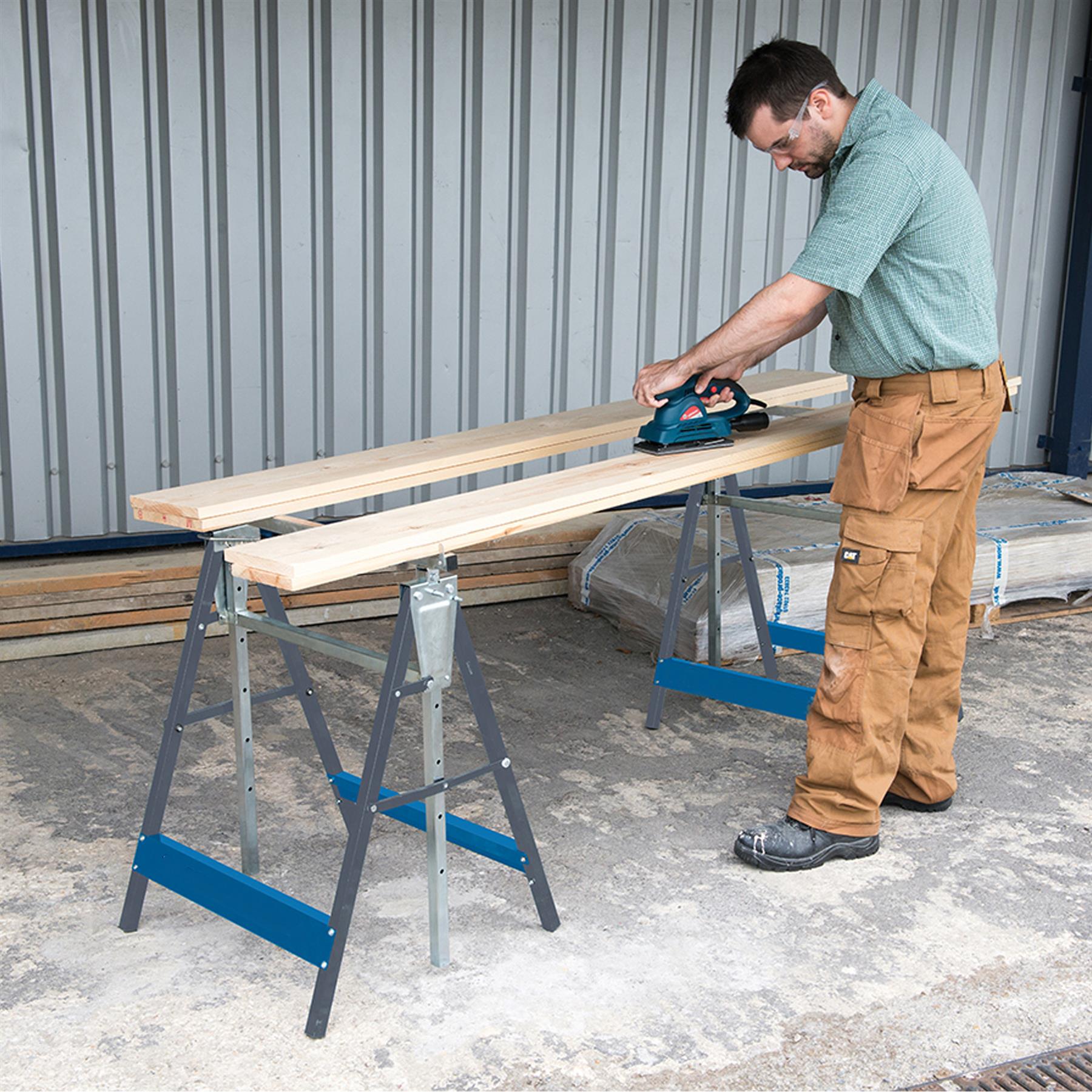 Heavy Duty 810-1300mm Saw Horse Folding Work Bench Trestle Stand Wood Log Carpenter