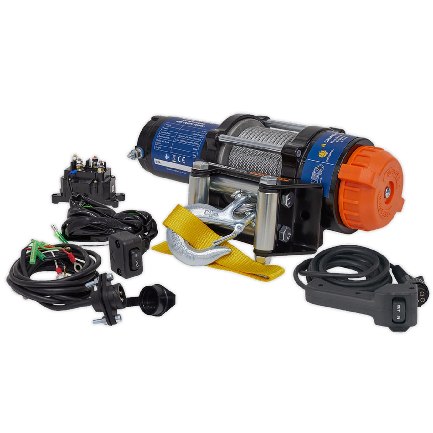 Sealey ATV/Quad Recovery Winch 1135kg (2500lb) Line Pull 12V