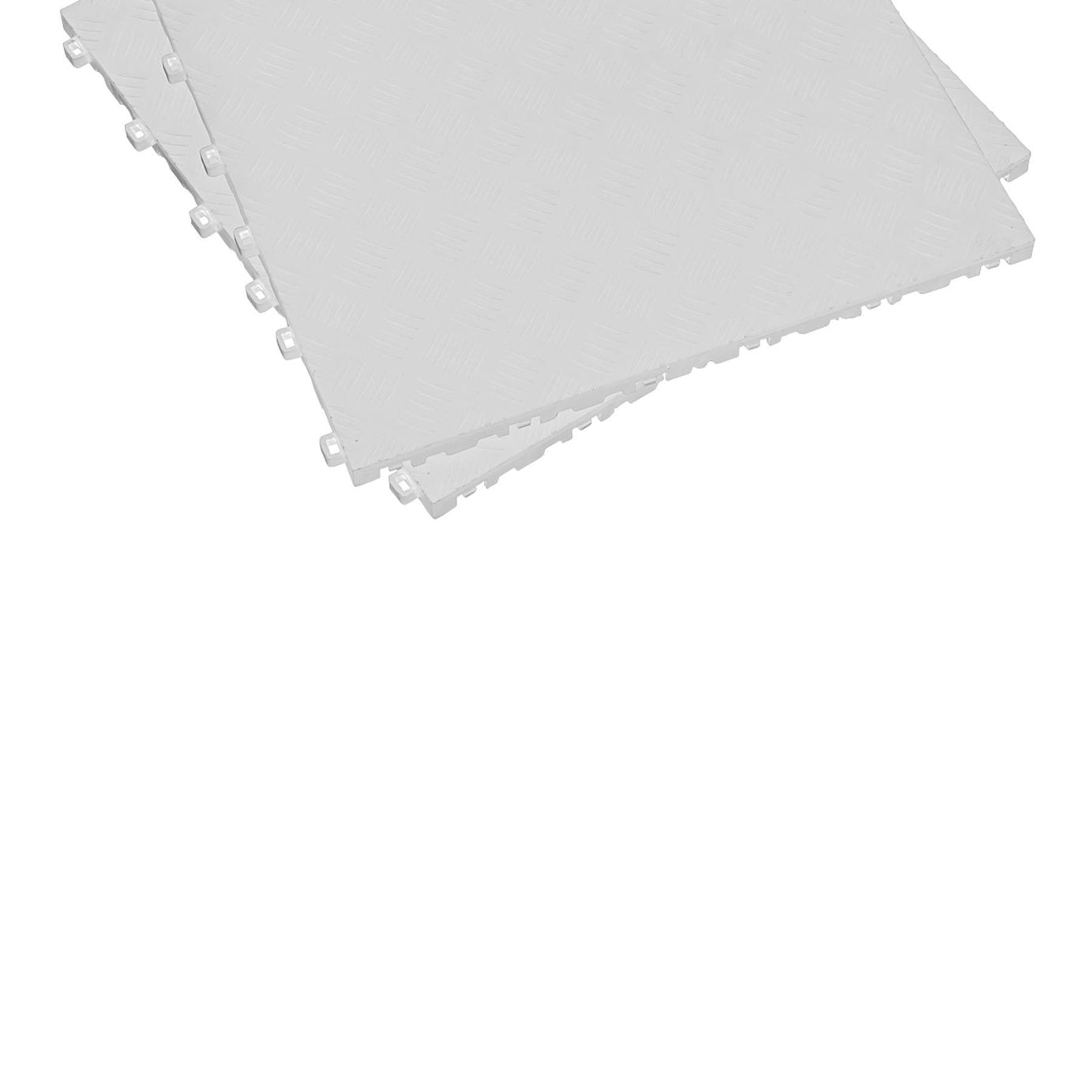 Sealey Polypropylene Floor Tile-White Treadplate 400x400mm Pk of 9