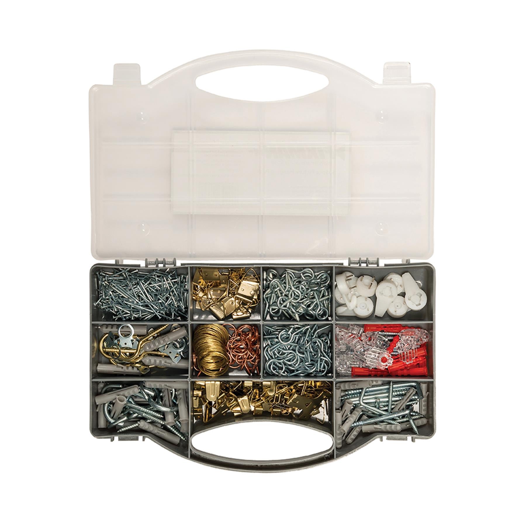 Wall Plugs Hangers Mirror Clips Hanging Assortment 545Pce Nails & Screws