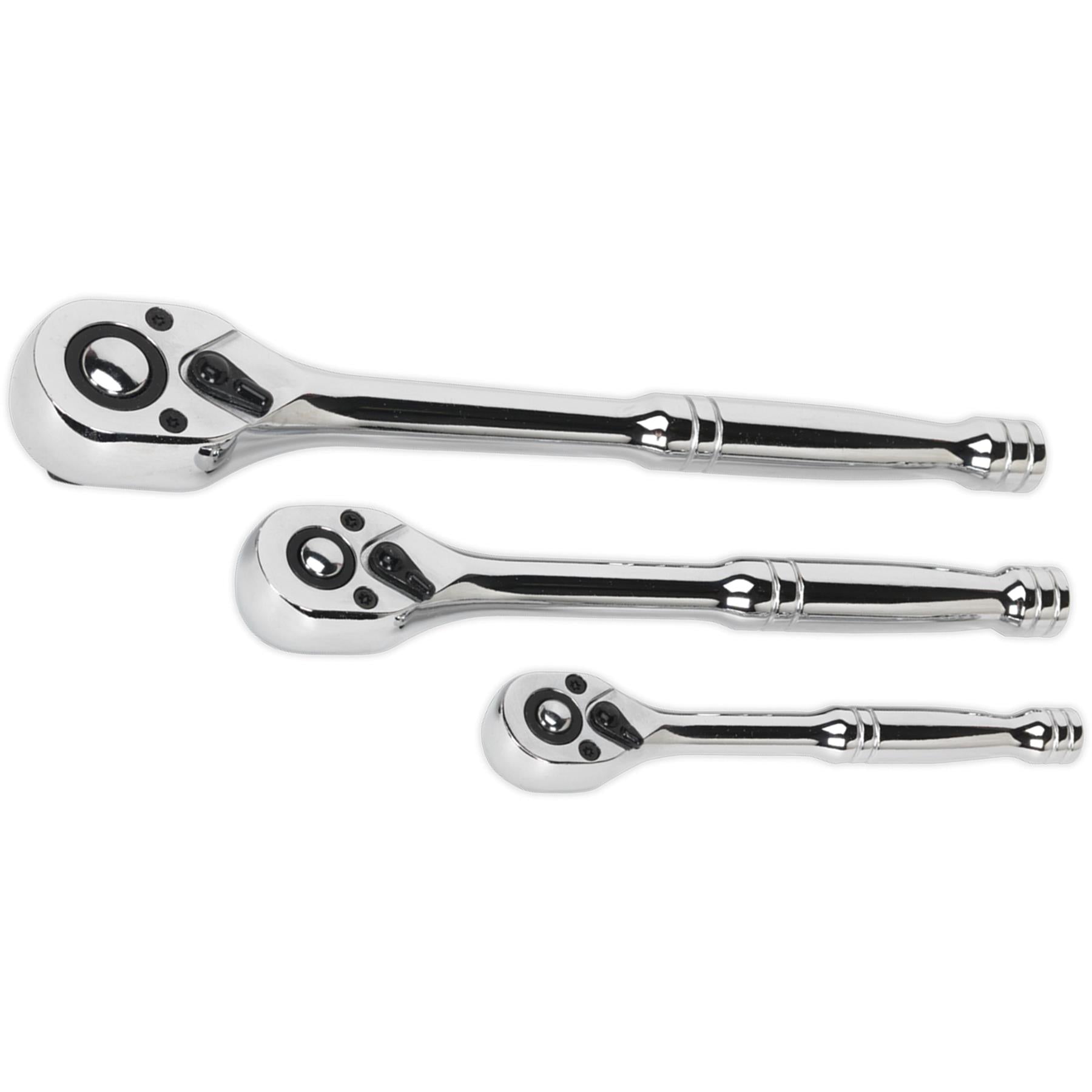 Sealey Ratchet Wrench Set 3pc Pear-Head Flip Reverse