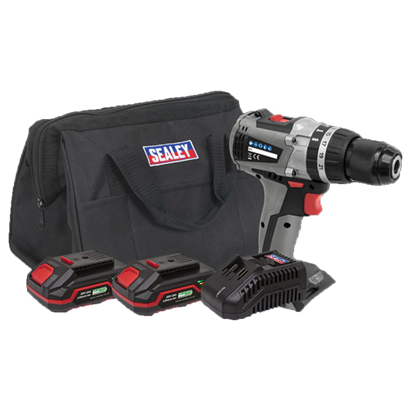 Brushless Hammer Drill/Driver Kit Sealey D13MM 20V - 2 Batteries