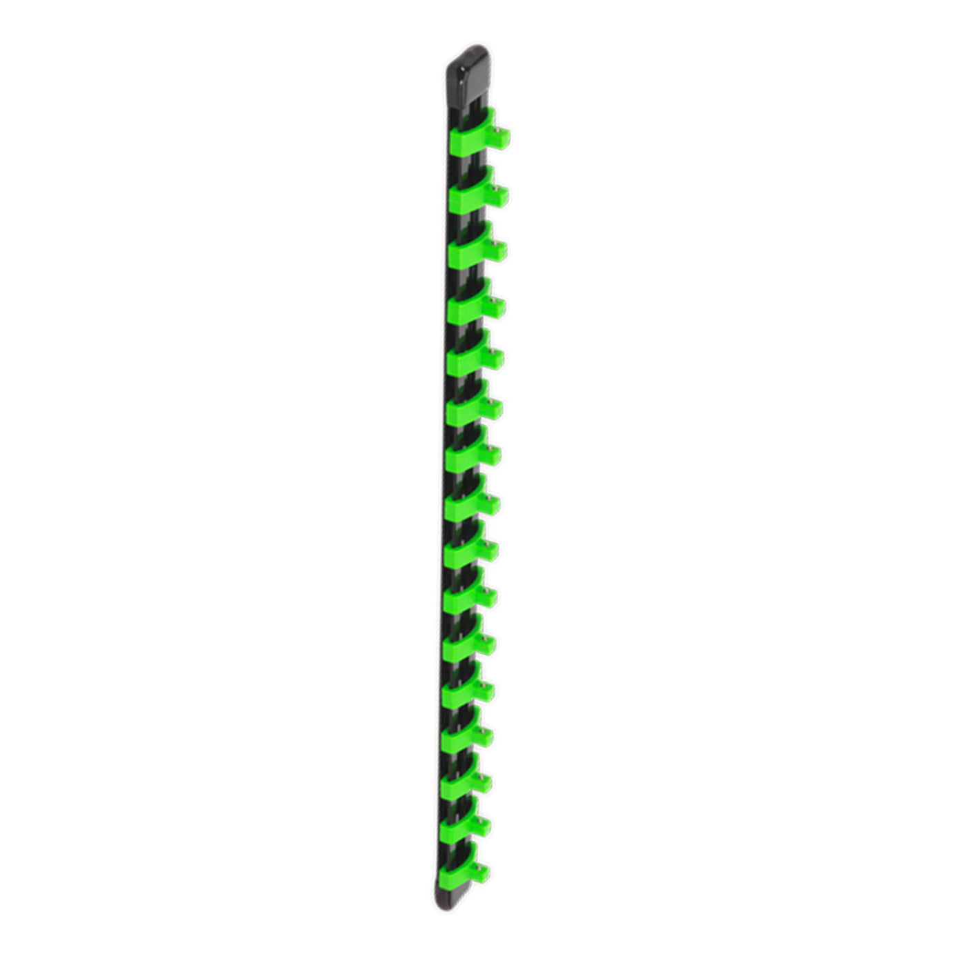 Socket Retaining Rail with 16 Clips 1/4"Sq Dr - Hi-Vis Green. Sealey