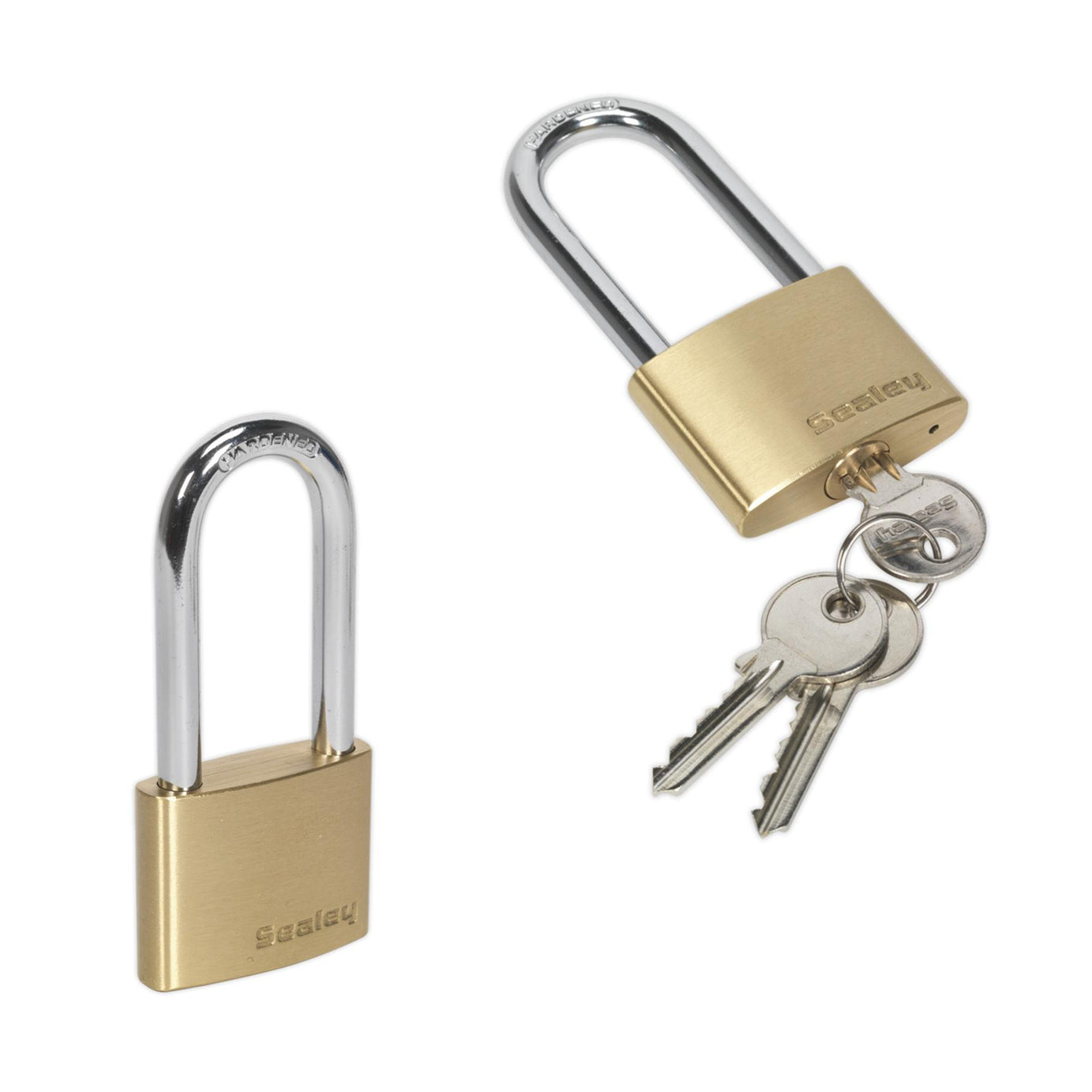 Sealey Brass Body Padlock Long Shackle 50mm
