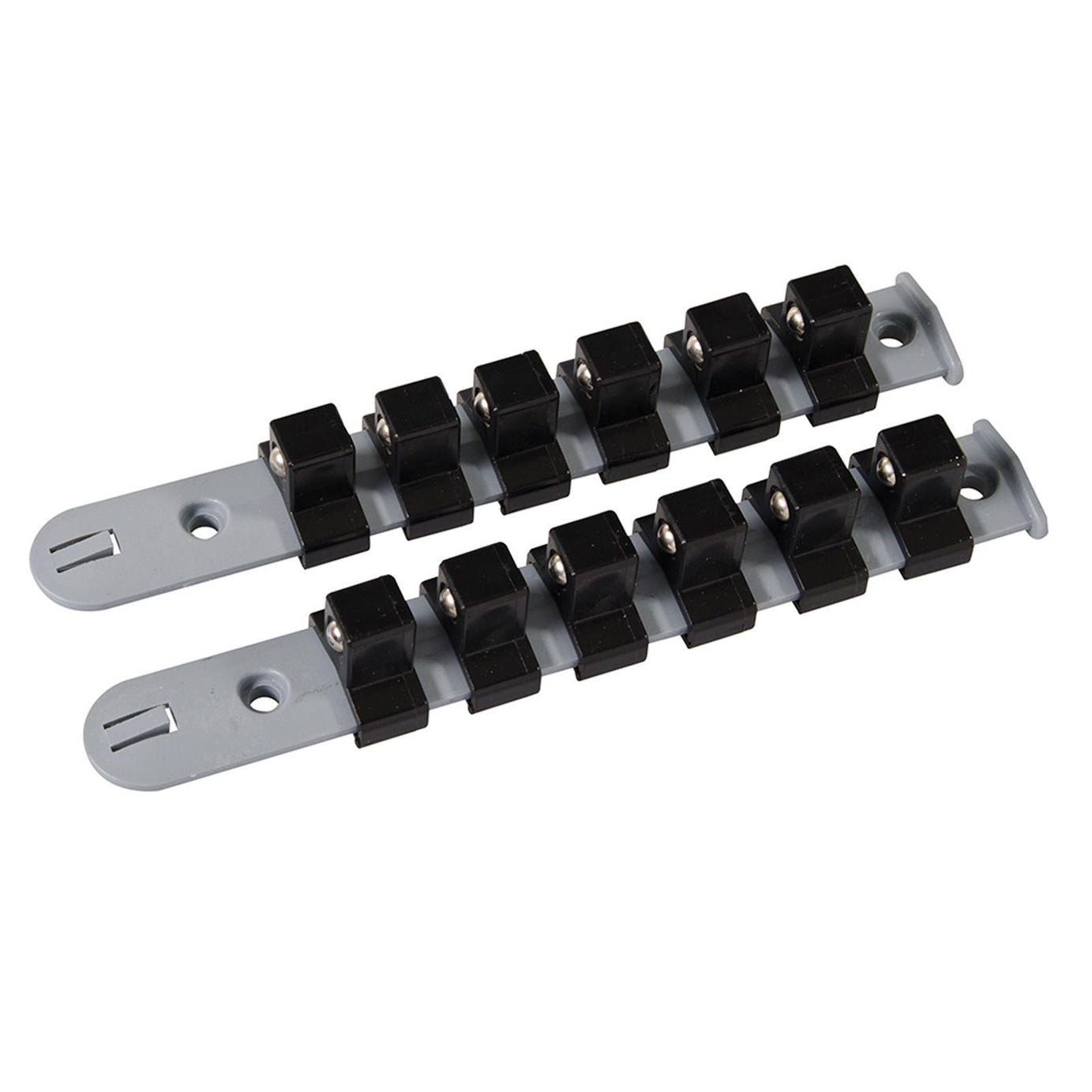 1/2" Drive Socket Holder Storage Organiser Rail Snap Set - 12 Clips Wall Mounting