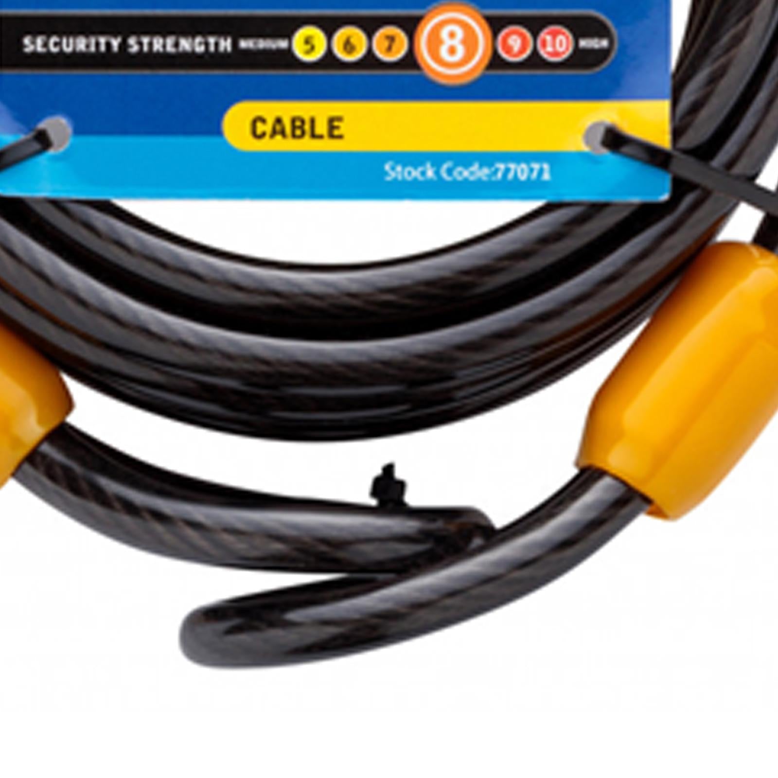 BlueSpot Double Loop Bicycle Cable Bike Security Lock Chain Steel Core 2.5m x 8mm