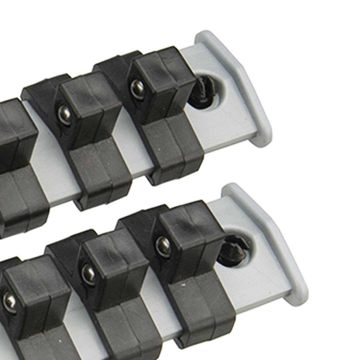 3/8" Drive Socket Holder Storage Organiser Rail Set - 16 Clips For Wall Mounting
