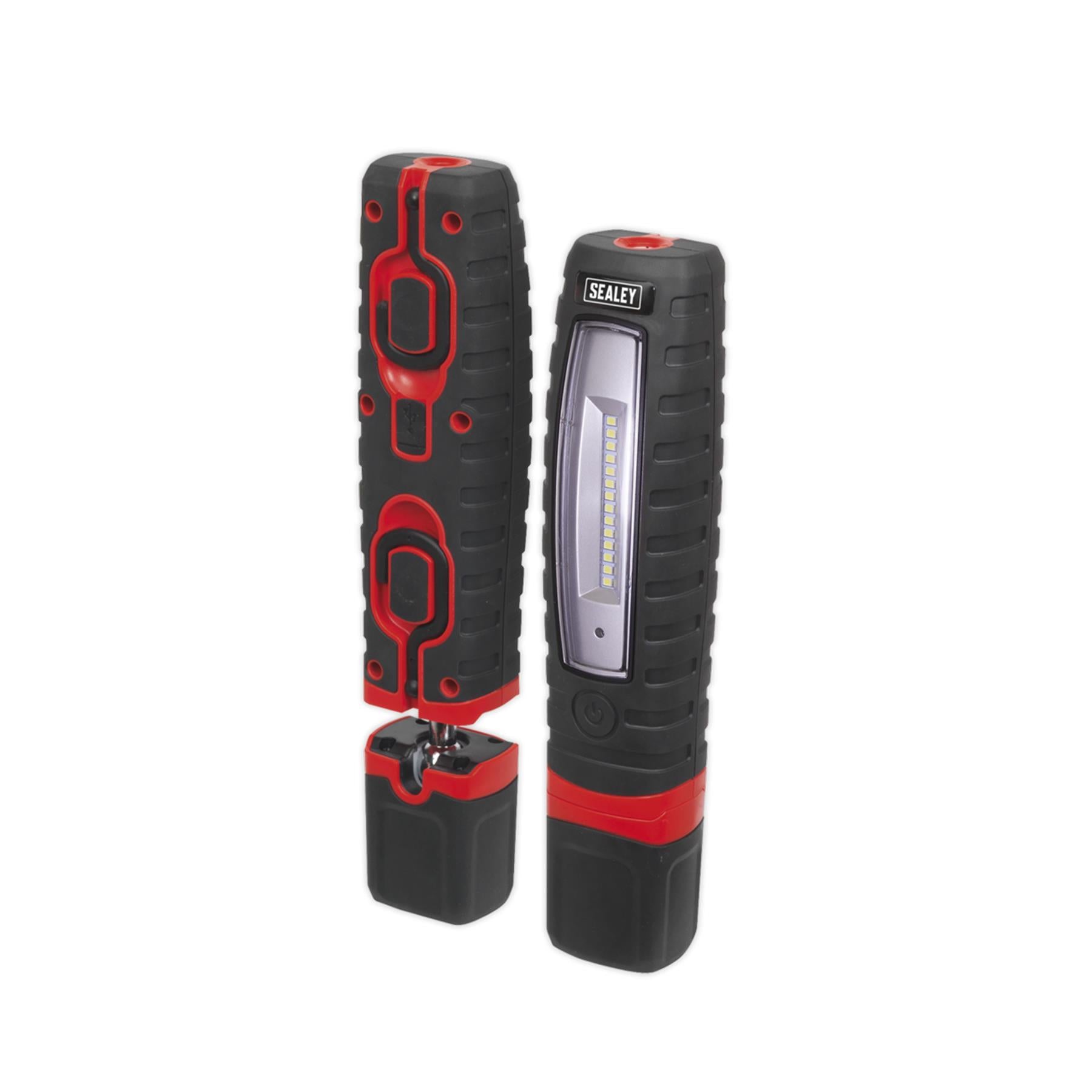 Sealey R/Charge 360 Insp Light 10 SMD LED & 3W LED Black Li-ion