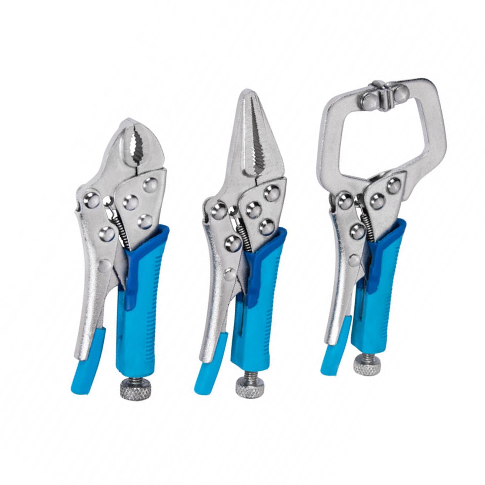 BlueSpot 3Pce Mini Locking Grip Plier And Clamp Set Professional Quality - Mole Grips