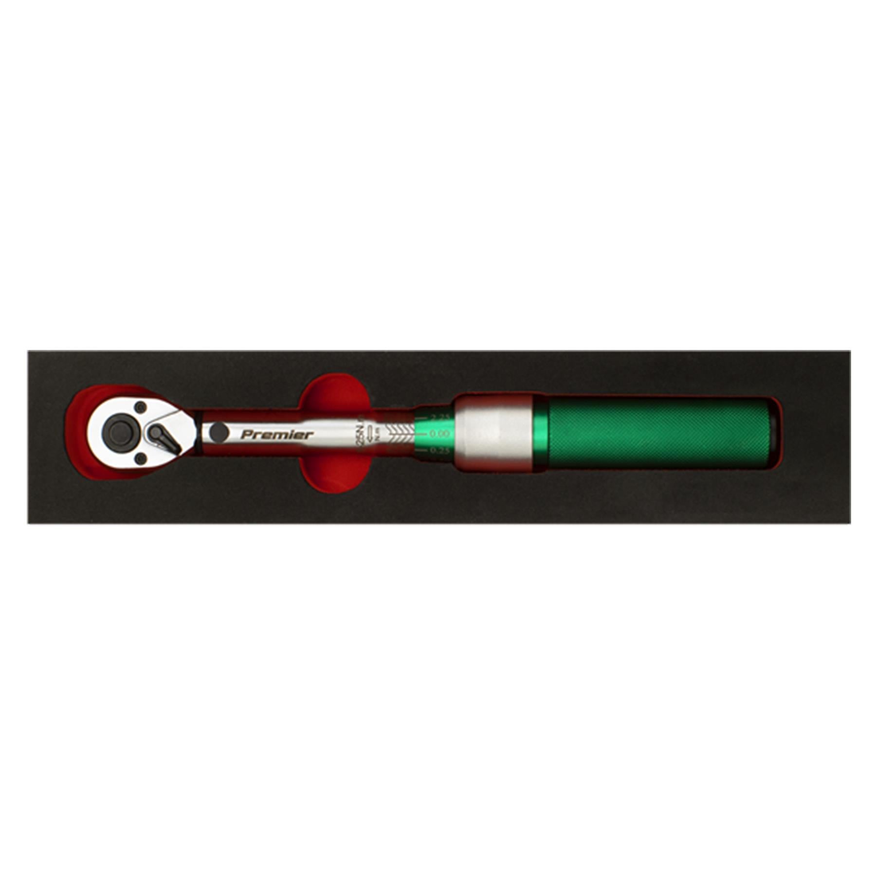 Sealey Torque Wrench Micrometer Style 1/4"Sq Drive 5-25Nm-Calibrate
