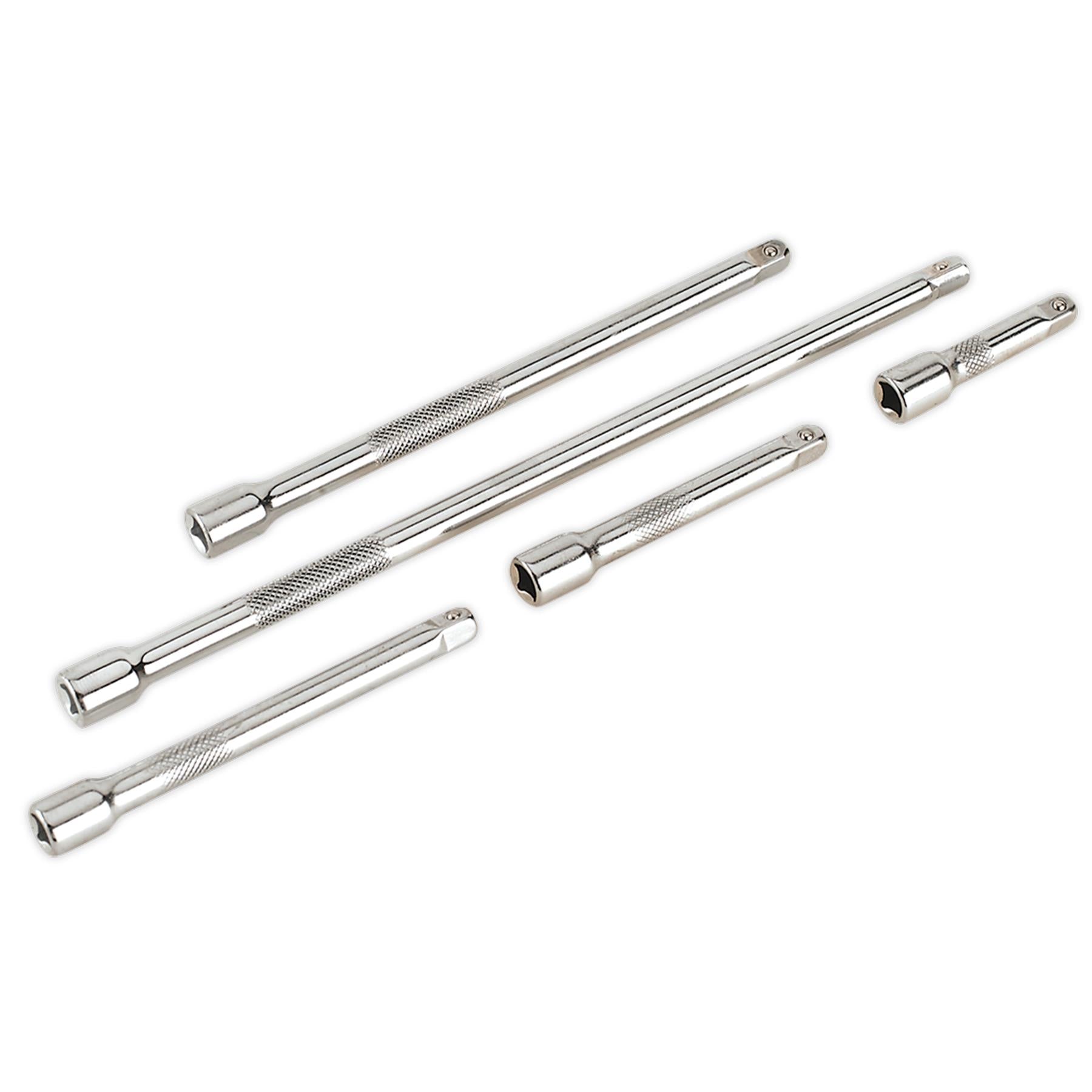 Sealey 5pc Drive Extension Bar Set 1/4"Sq Chrome Vanadium steel