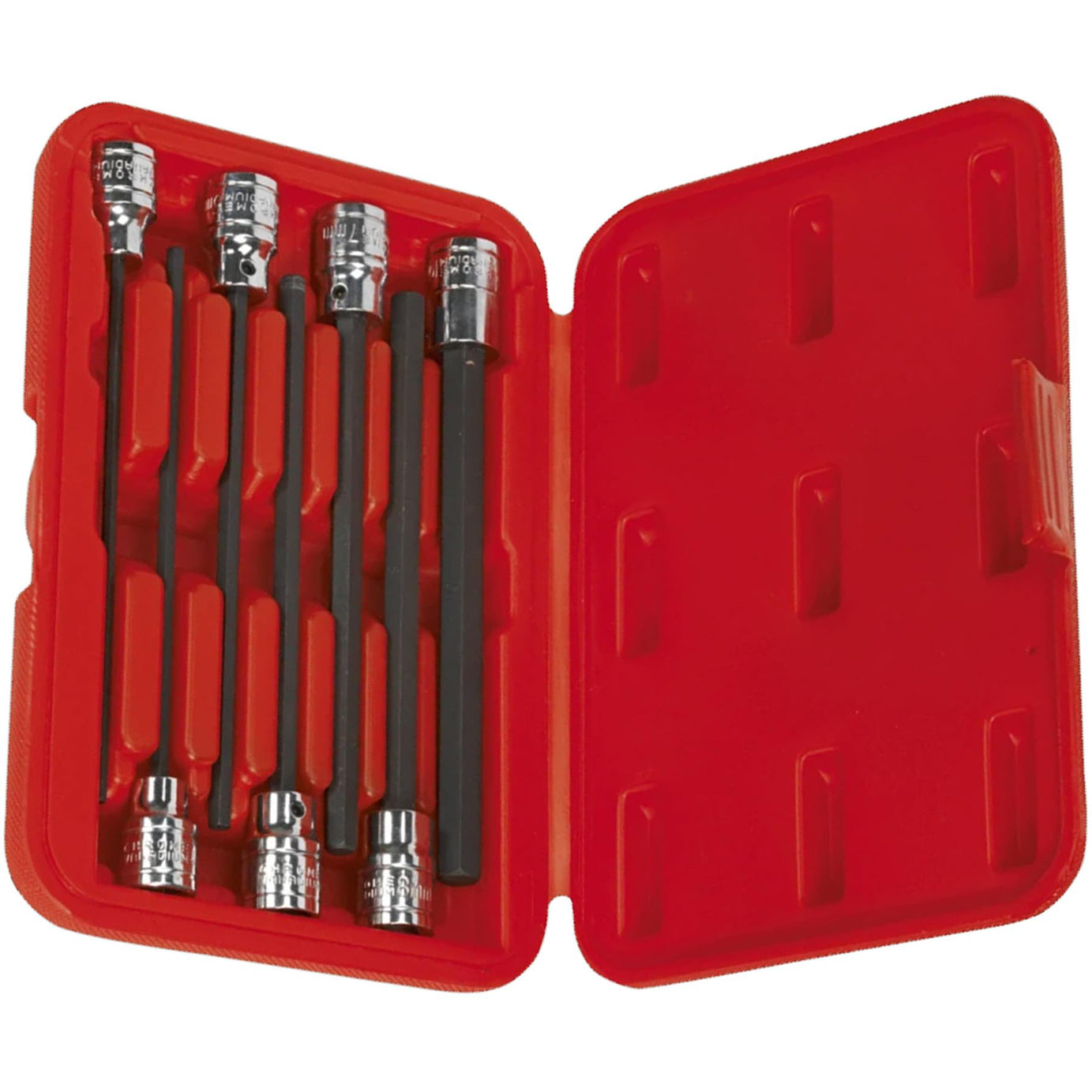 Sealey Hex Socket Bit Set 7pc 3/8"Sq Drive 150mm Metric