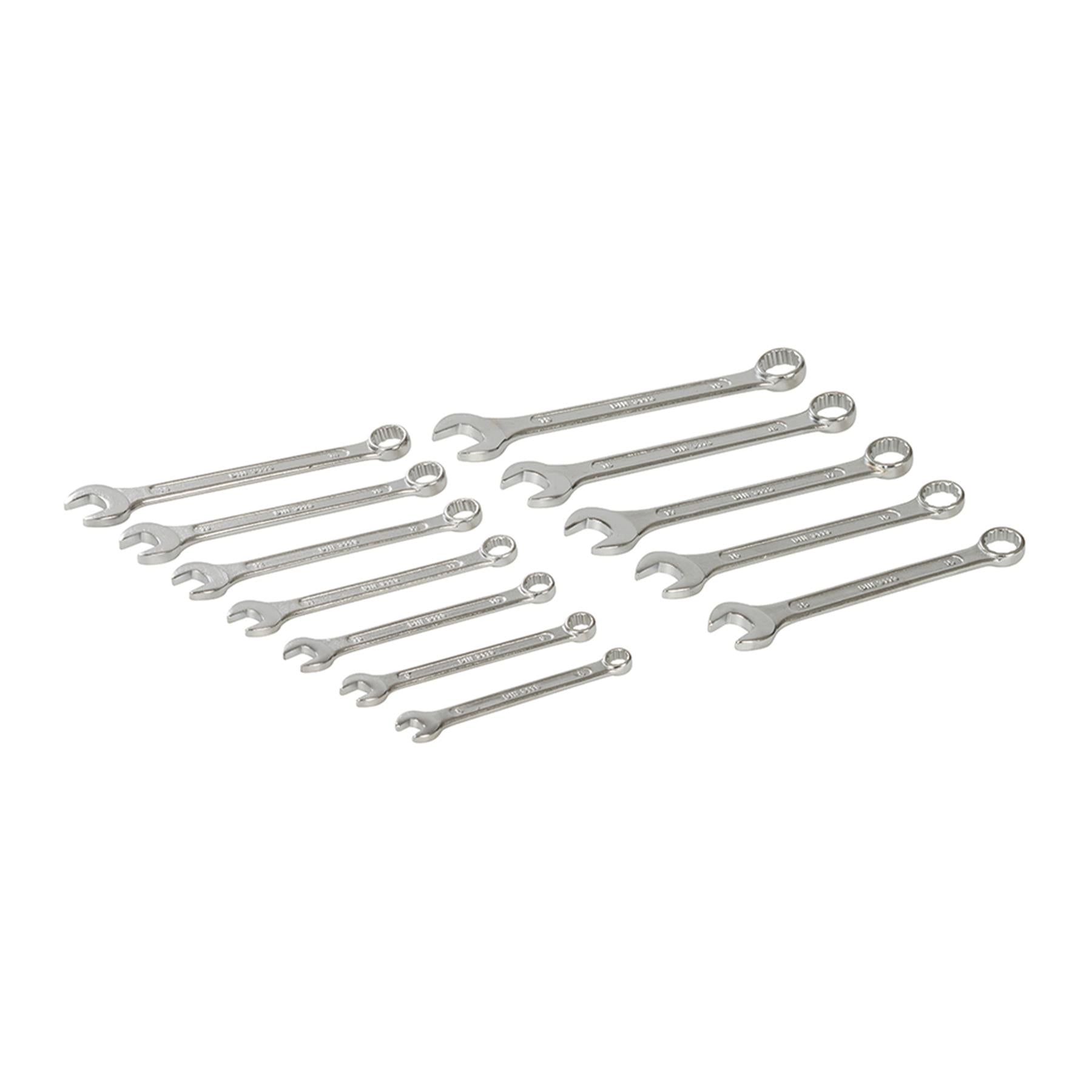 Professional 12Pc Metric Combination Spanner Set & Storage Rack