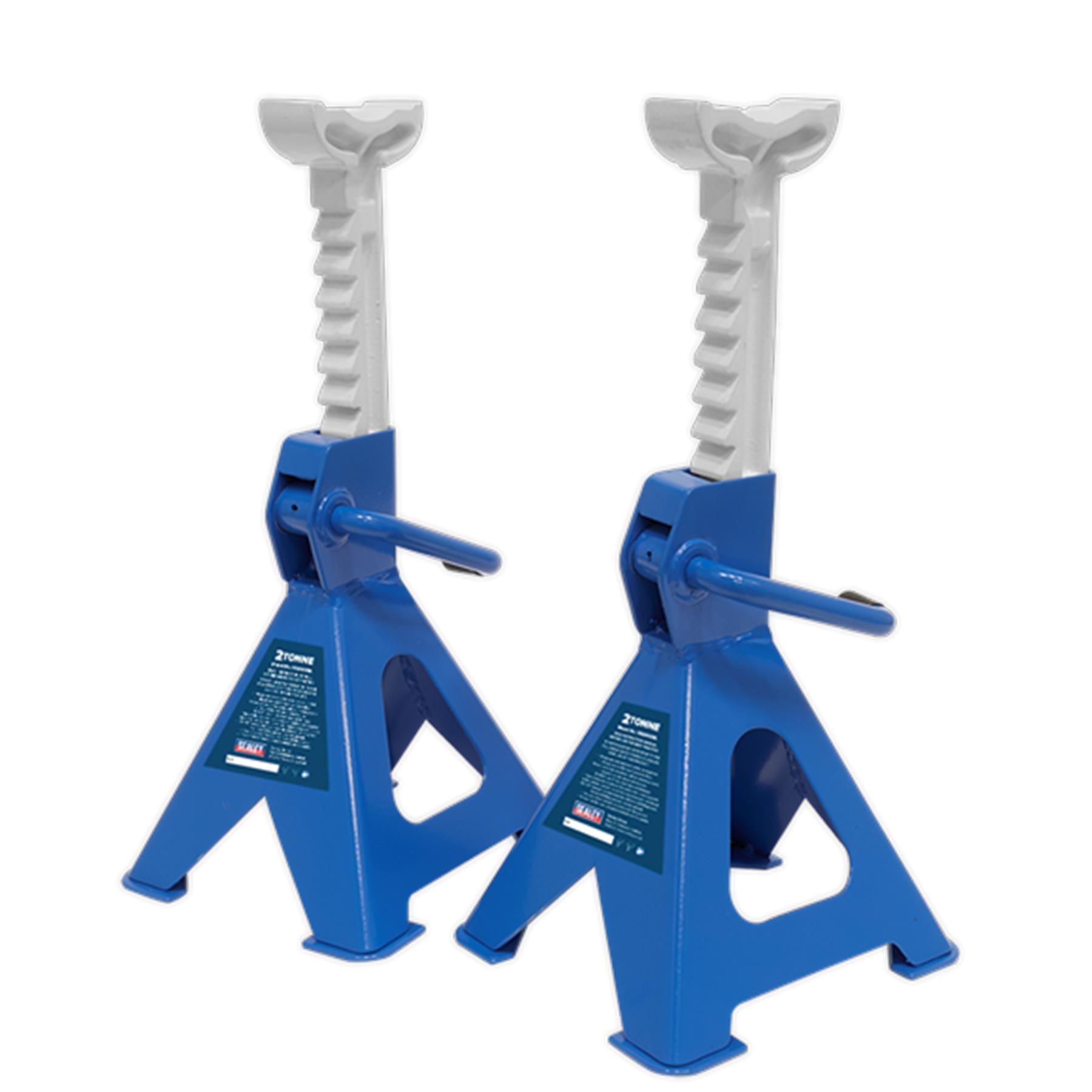 Sealey Axle Stands (Pair) 2tonne per Stand Ratchet Type - Blue
