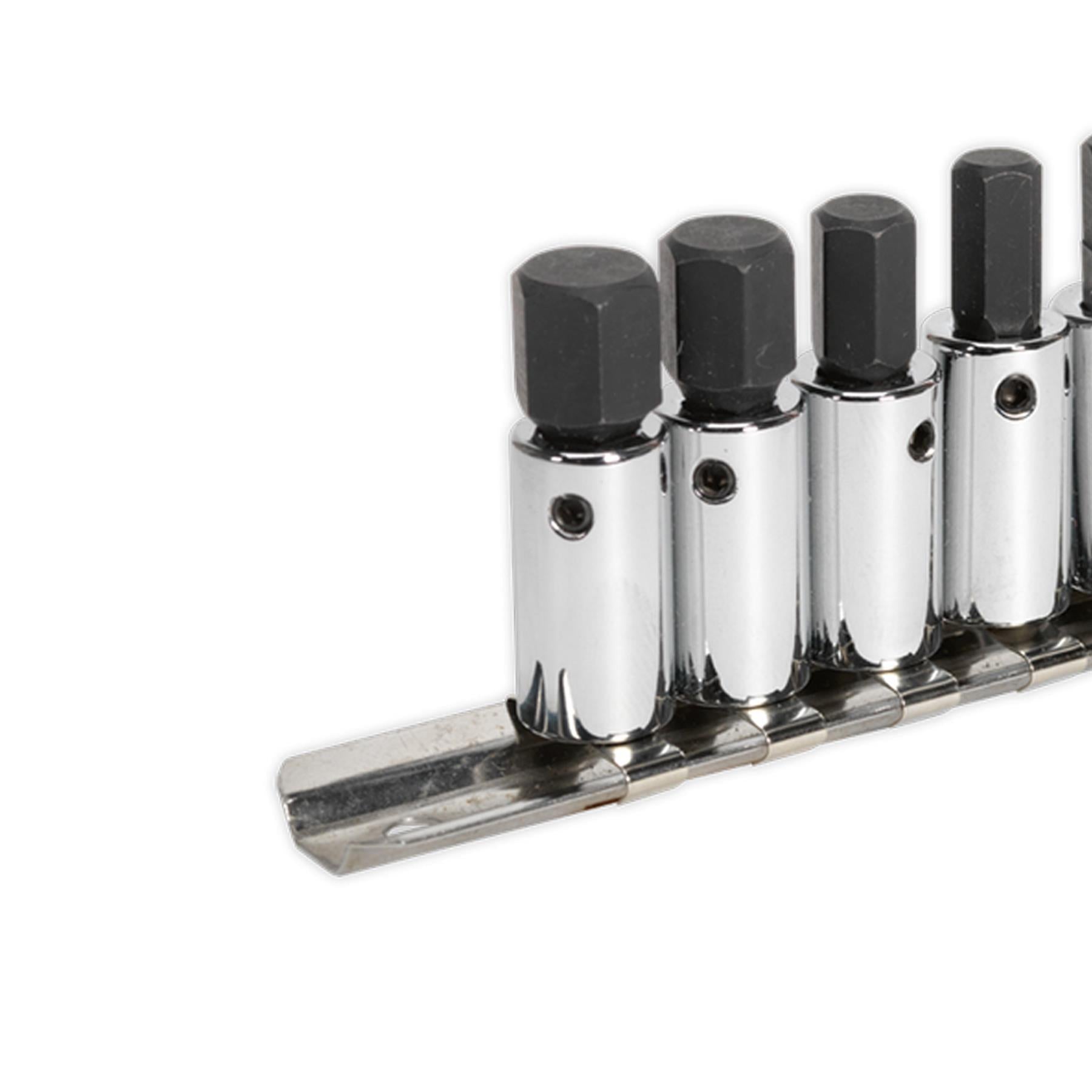 Sealey Hex Socket Bit Set 11pc 1/4"Sq Drive Metric