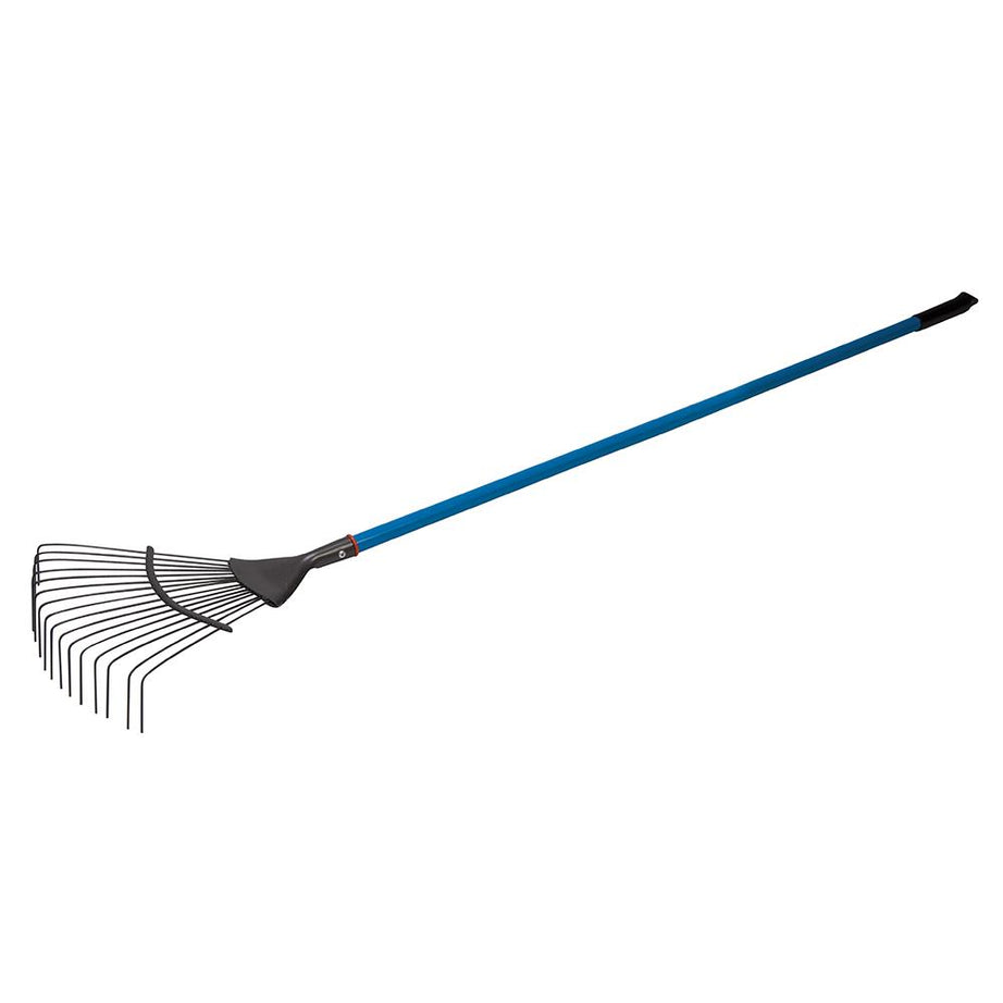 1550mm Lawn Rake 1200mm Long Comfortable Handle 16 Prong Leaf Rake Lawn Garden Gardening