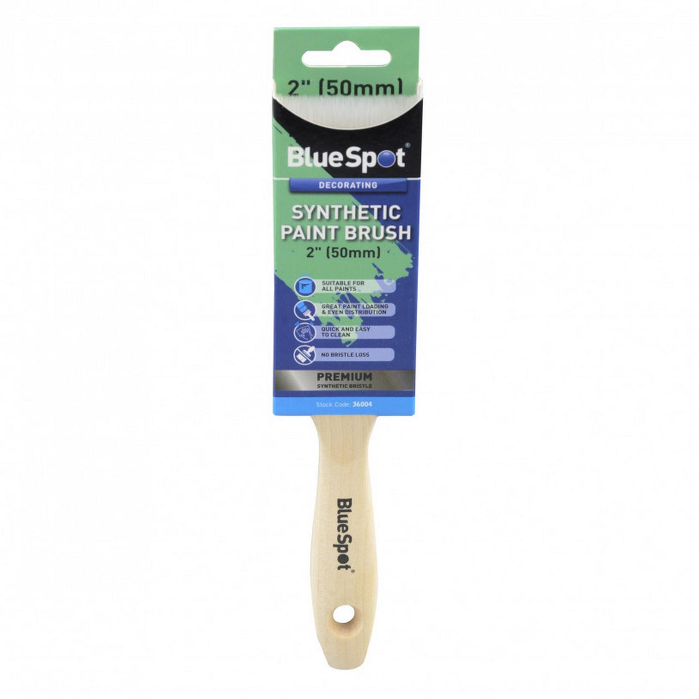 BlueSpot Professional Angled Synthetic Paint brush 2" Brush 50mm Smooth Bristle