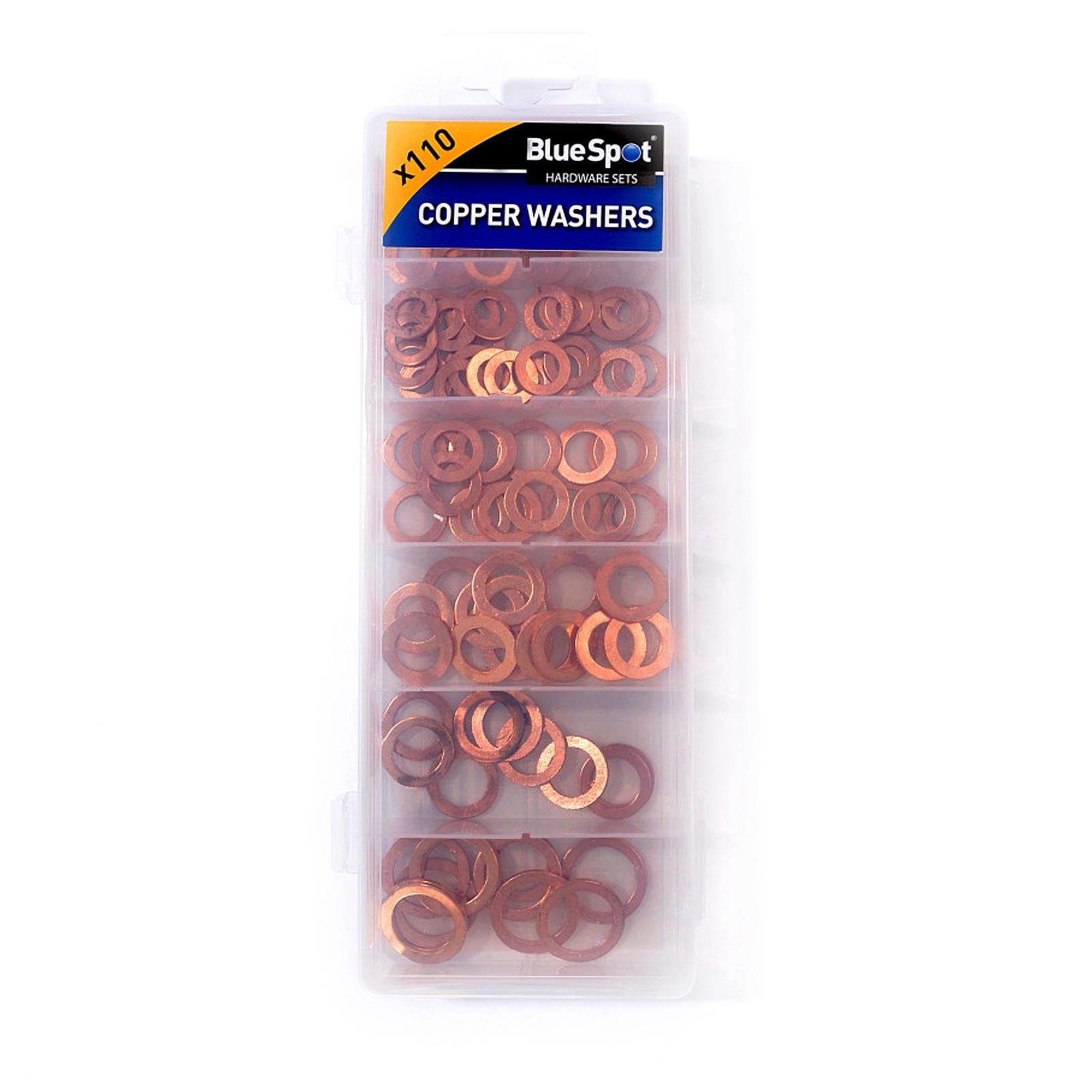 BlueSpot 110pc Oil Drain Plug Crush Ring Copper Drain Plug Washers Replacement
