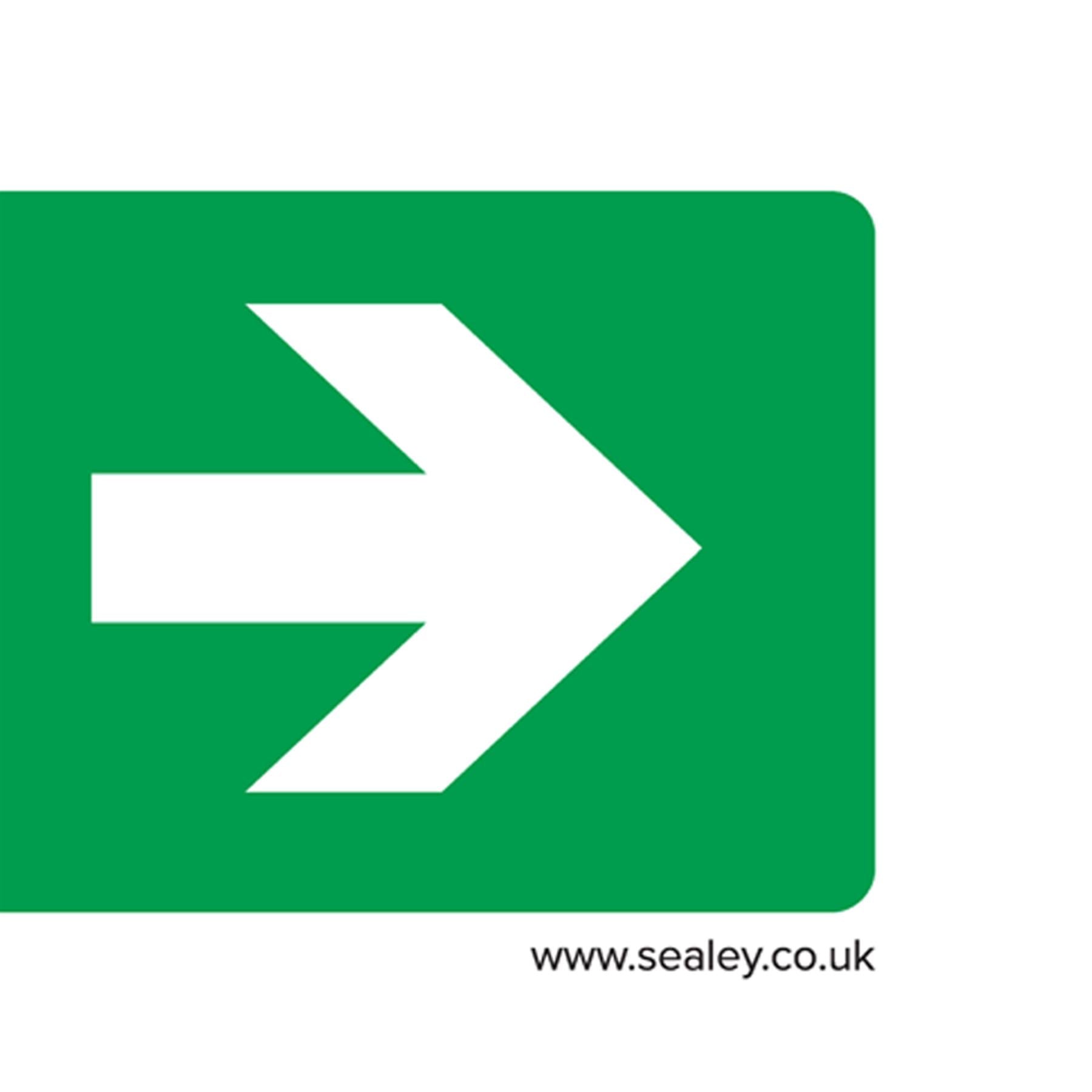 Sealey Safety Sign - Fire Exit (Right) - Rigid Plastic - Pack of 10