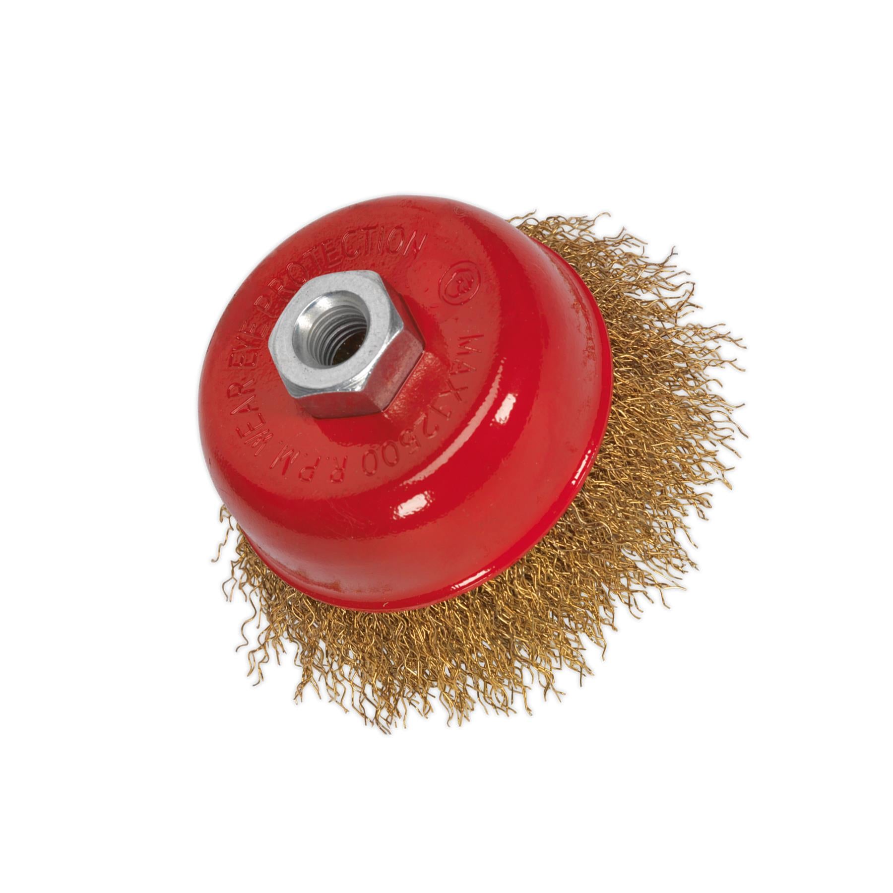 Sealey Brassed Steel Cup Brush 75mm M10 x 1.5mm