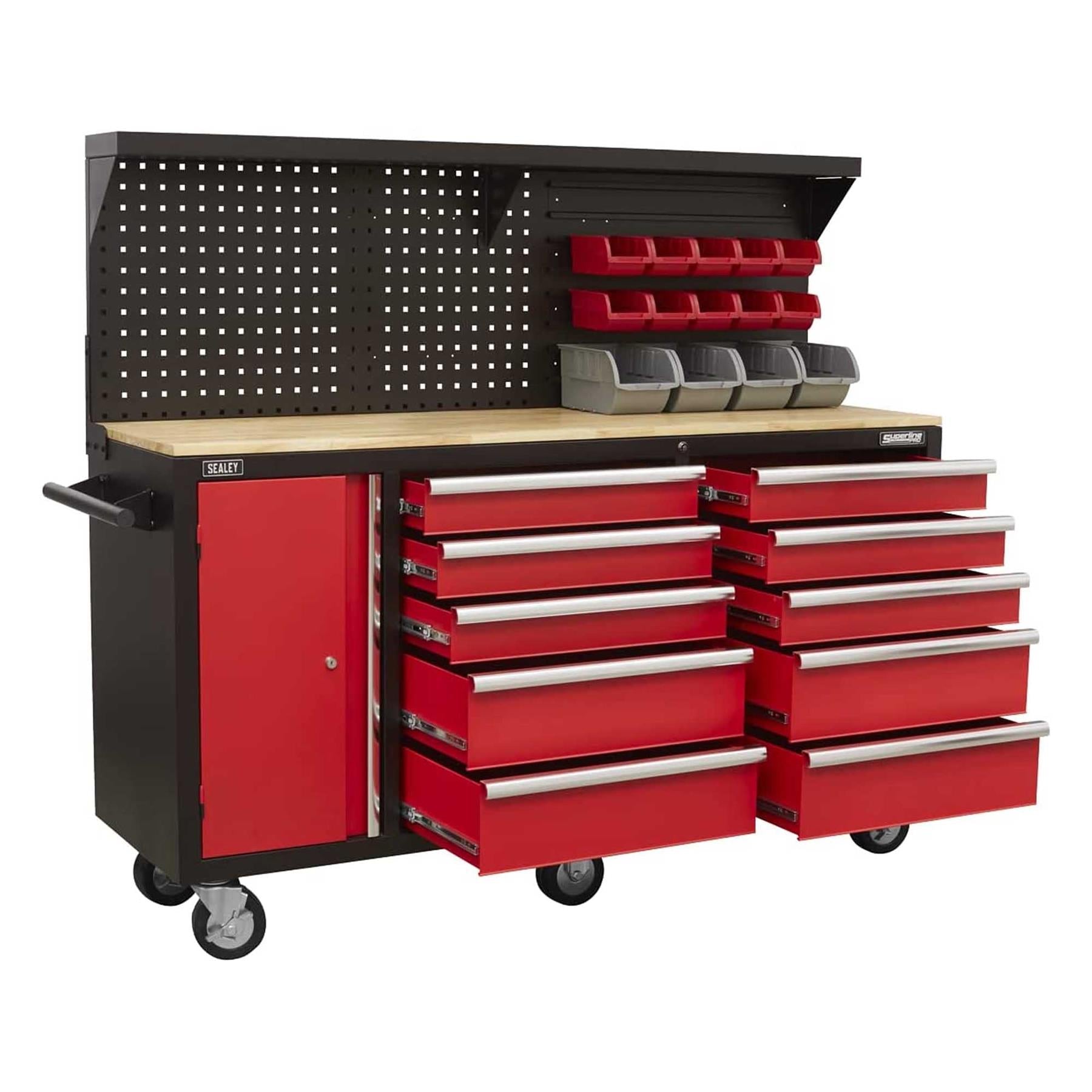 Sealey Mobile Workstation 10 Drawer with Backboard