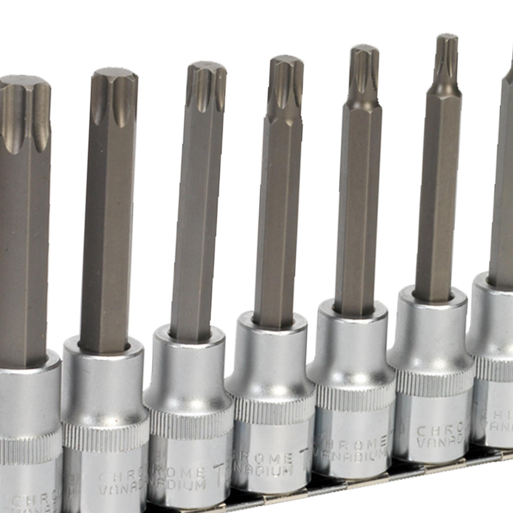 Sealey TRX-Star* Socket Bit Set 10pc 1/2"Sq Drive 100mm
