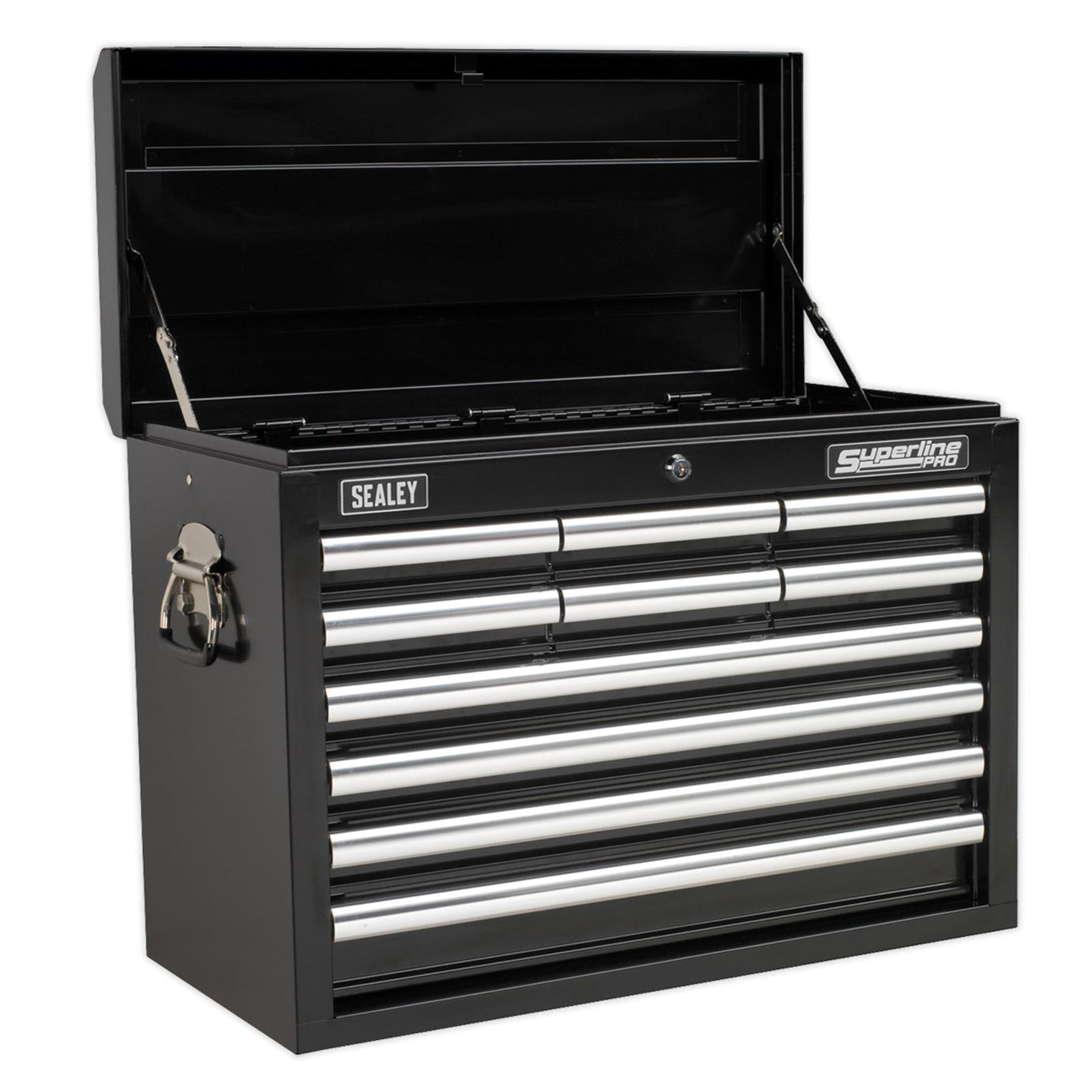 Topchest 10 Drawer With Ball Bearing Slides - Black From Sealey AP33109B Syd