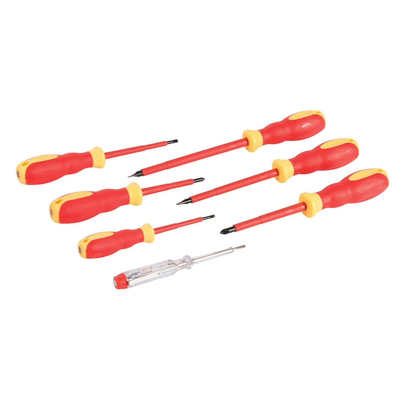 VDE Soft-Grip Electricians Screwdriver Set 7Pc Ergonomic 2Tone Soft Grip Handles