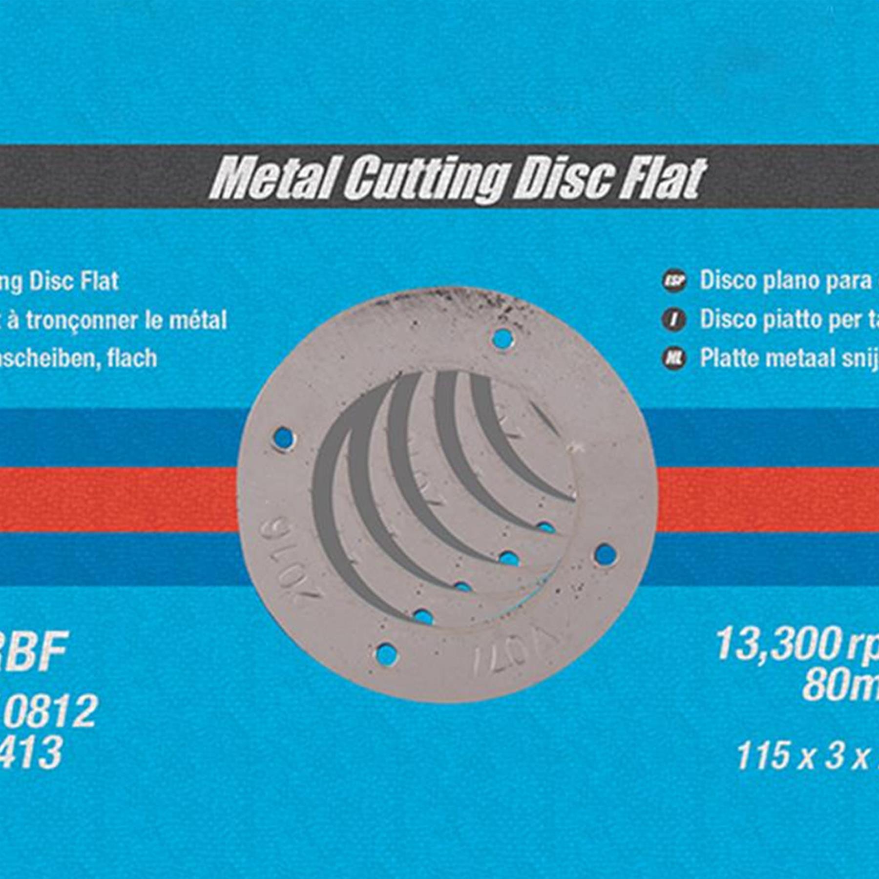 Metal Cutting Discs, Flat, Angle Grinder, 115mm X 3mm, Steel, Grinding 10Pk