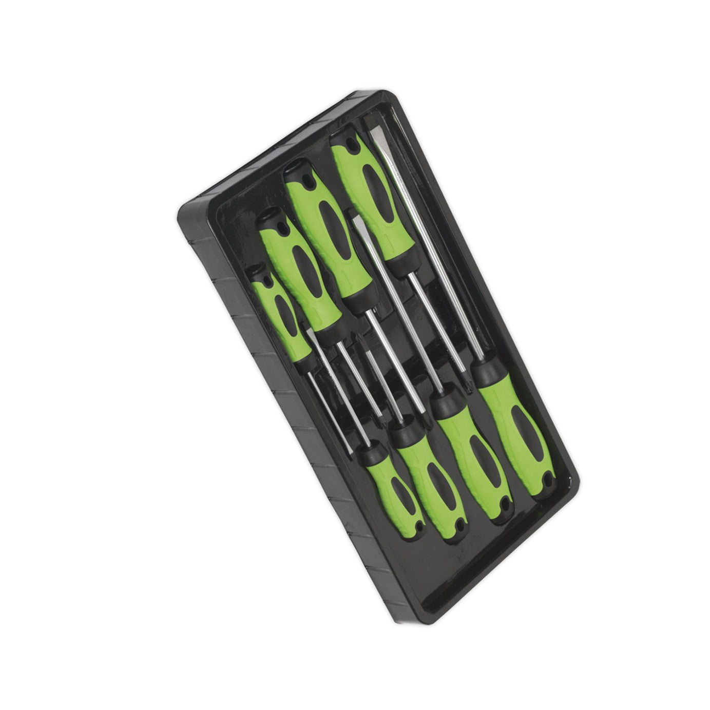 Sealey Screwdriver Set 8pc Hi-Vis Green