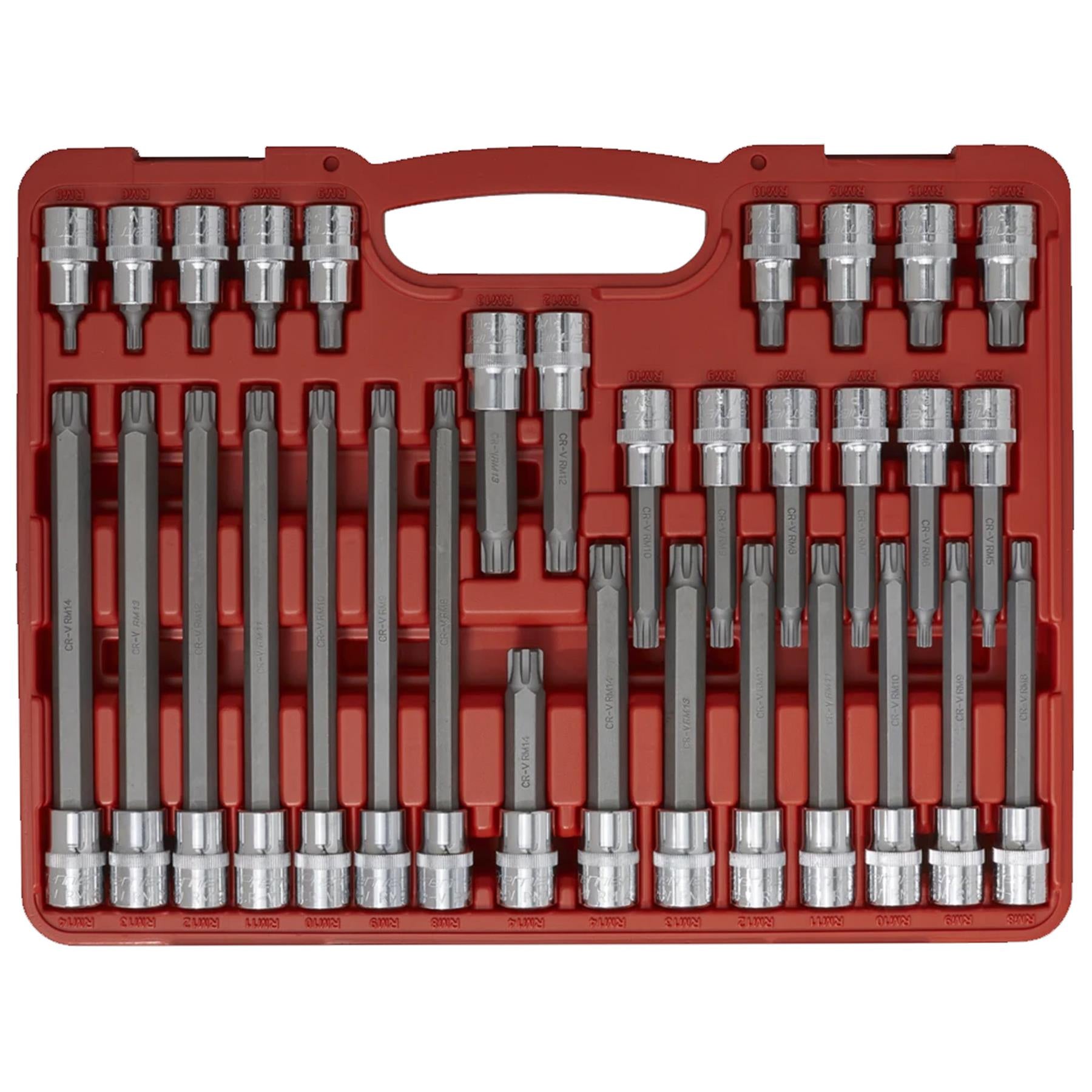 Sealey Ribe Socket Bit Set 32pc 1/2"Sq Drive