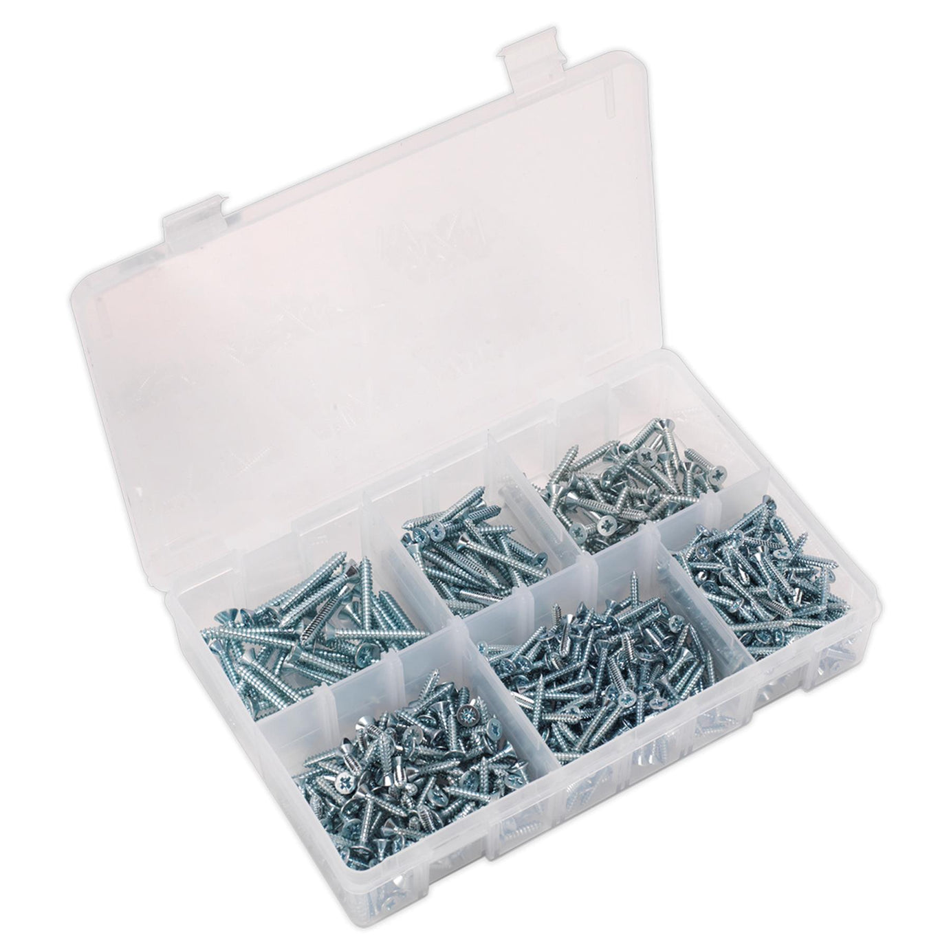 Sealey 510 X Assorted Box Of Self Tapping Screw Assortment Countersunk Pozi