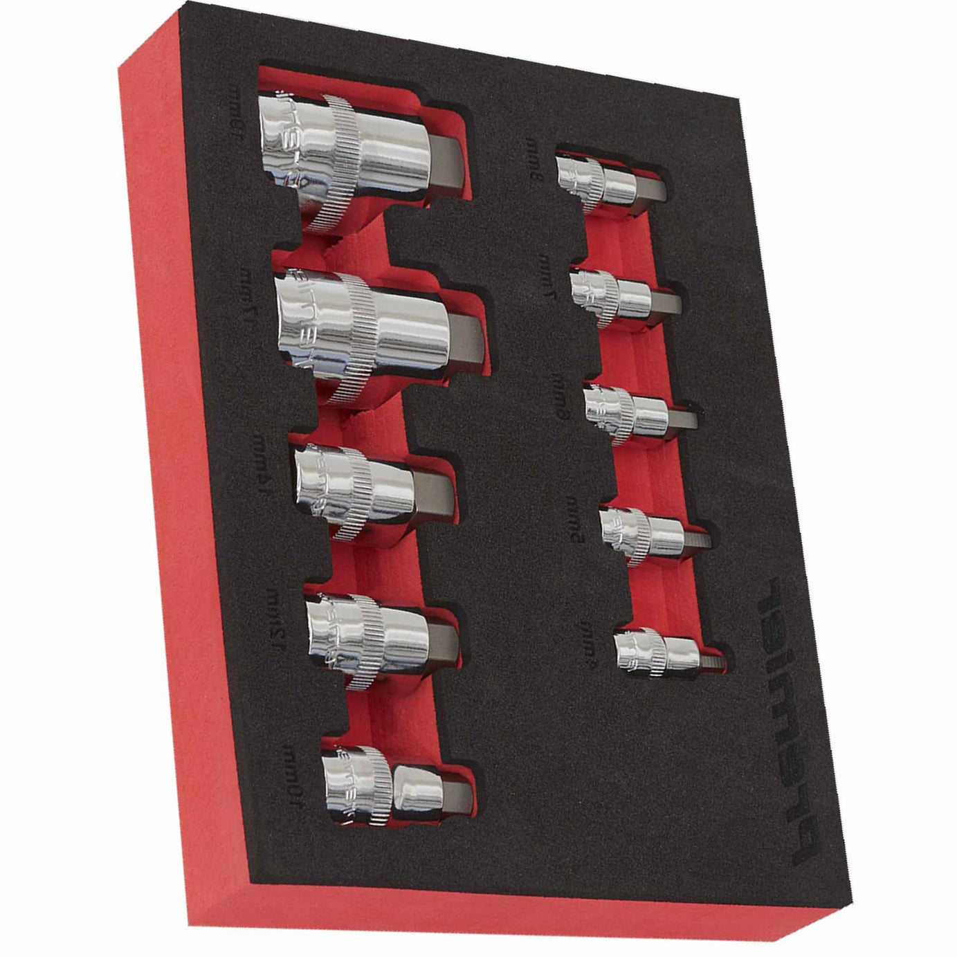 Hex Socket Bit Set 10pc Stubby 1/4", 3/8" & 1/2"Sq Drive. Sealey