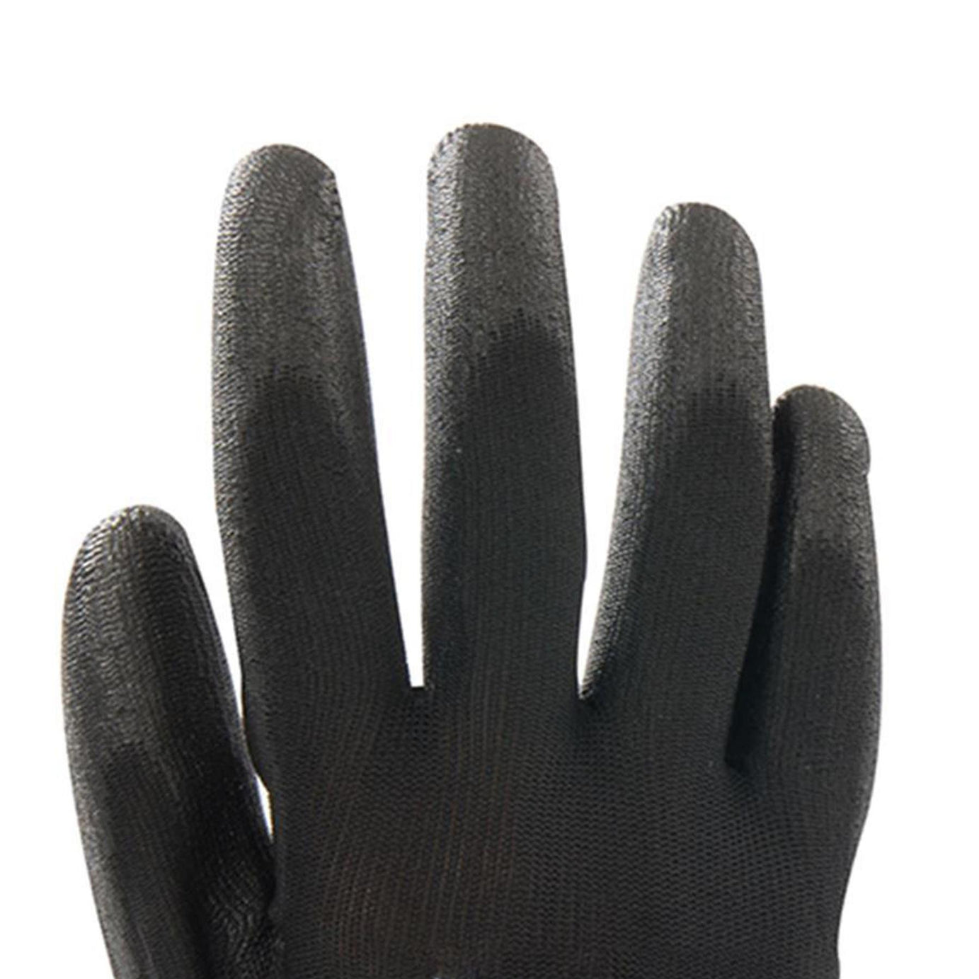 3x PU Palm Coated Work Wear Gardening Black Safety Gloves L 10