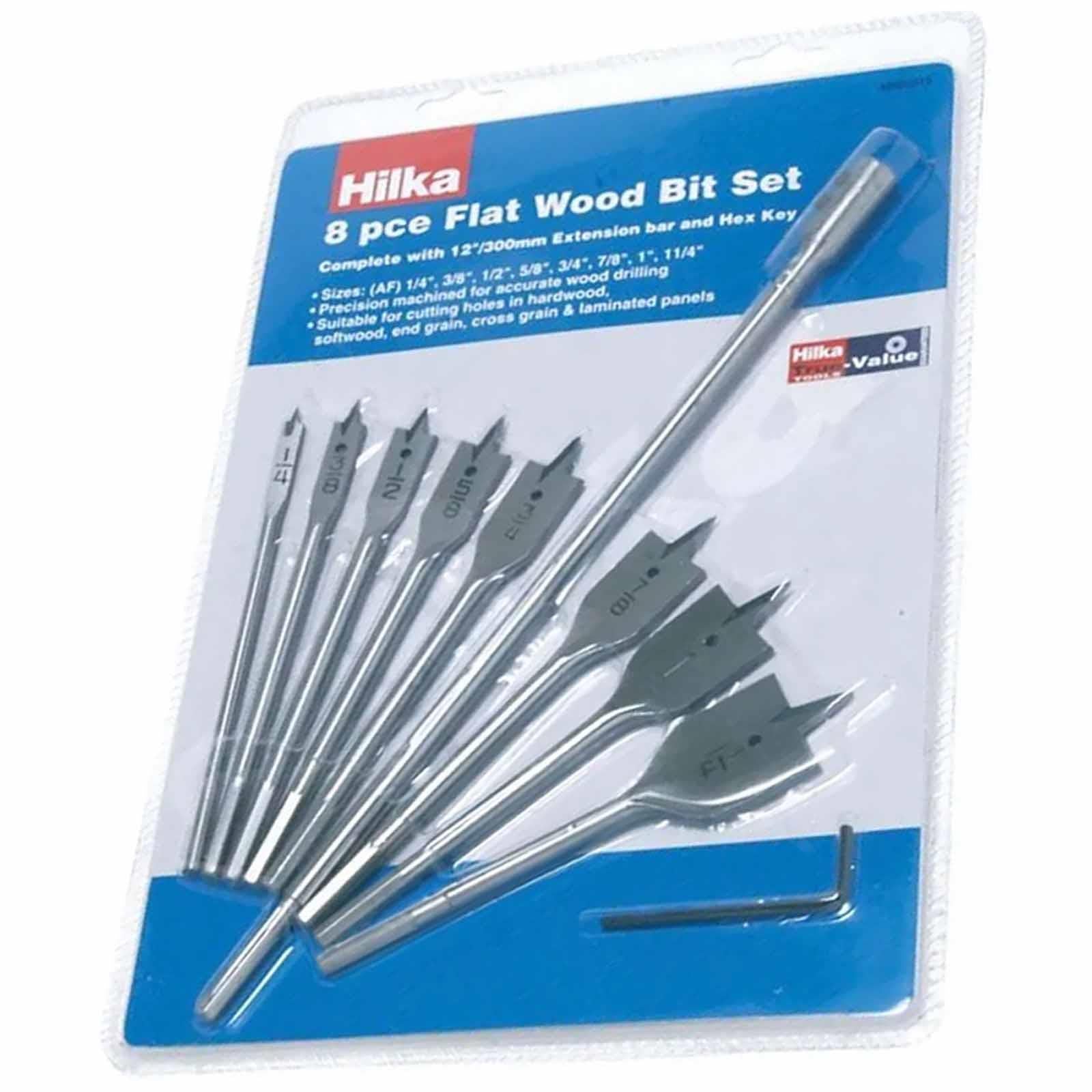 Hilka Flat Wood Boring Bit Set
