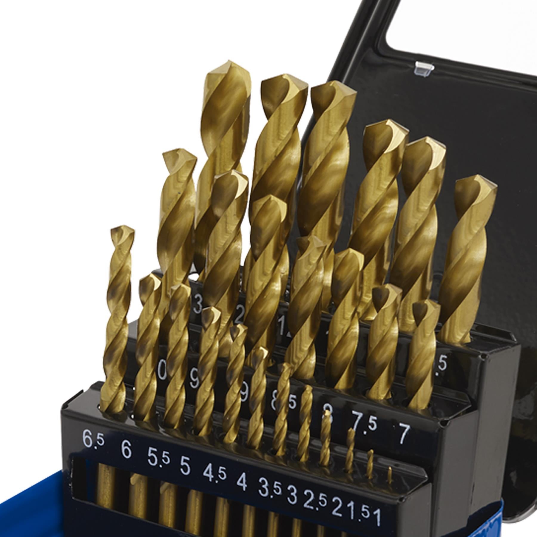 Sealey 25pc Drill Bit Set HSS Fully Ground Ø1-13mm DIN 338 Metric AK4725